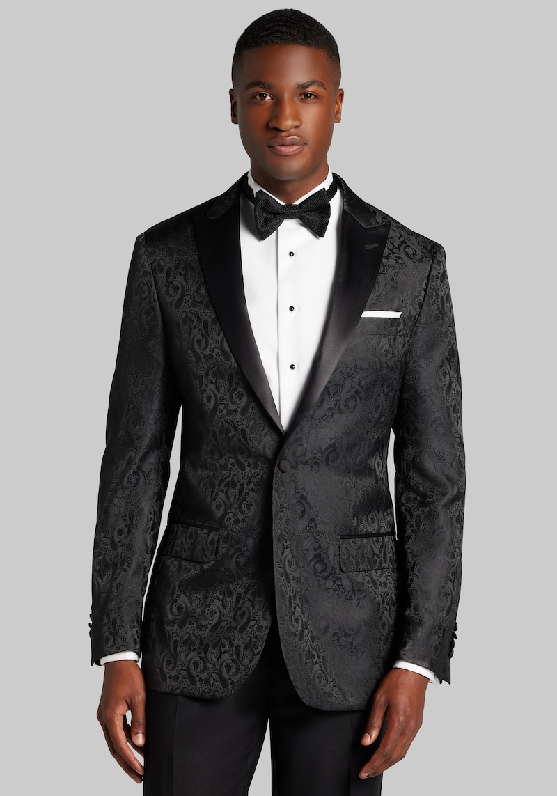 Men's Jos. A. Bank Tailored Fit Paisley Dinner Jacket at Jos. A. Bank, Black, Size 44 Short