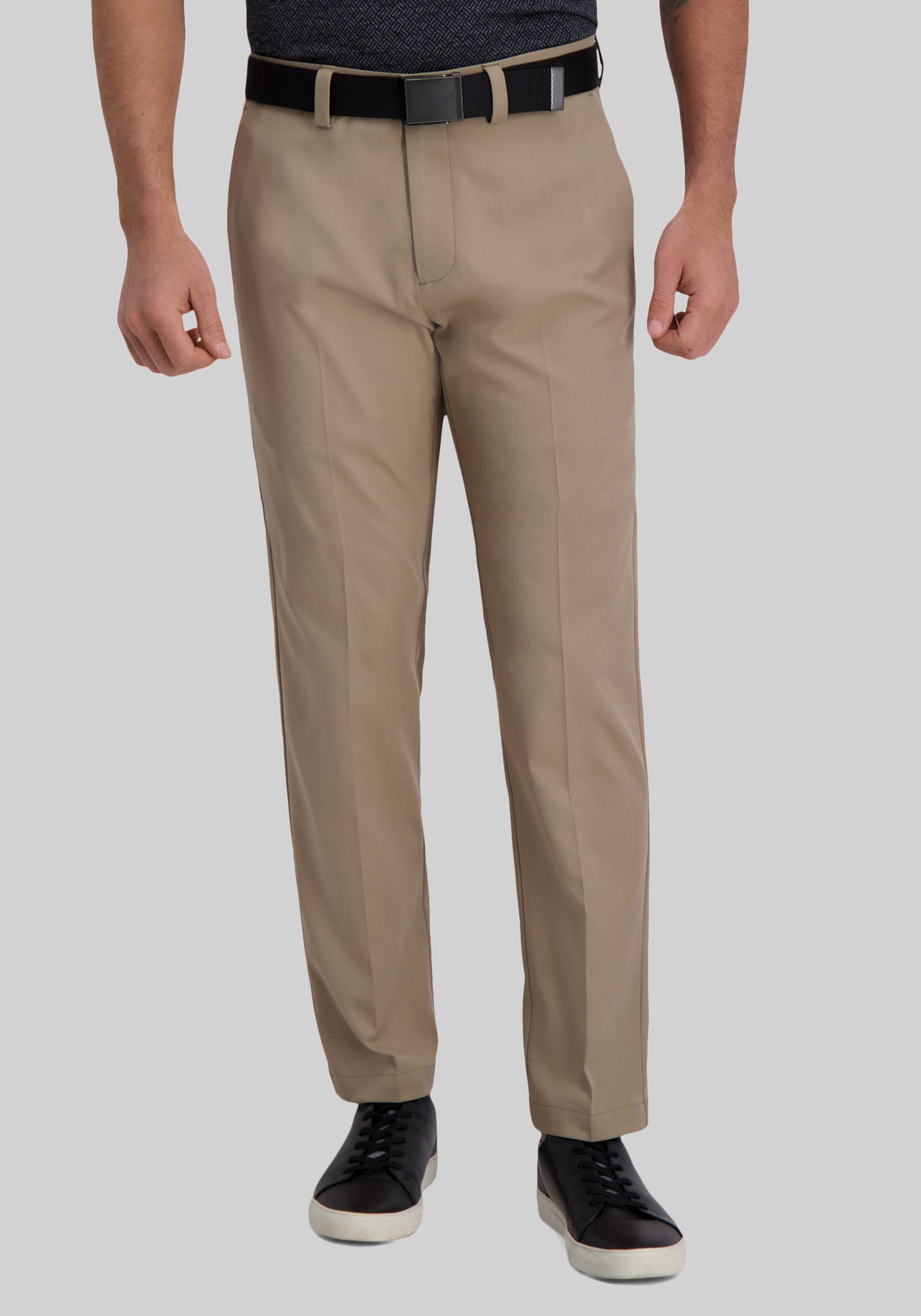 Men's Tan Wrinkle-Free Dress Pants