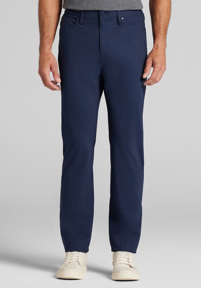 Men's Traveler COOLMOTION Tailored Fit Performance Pants at Jos. A. Bank, Blue/Navy, Size 38x30