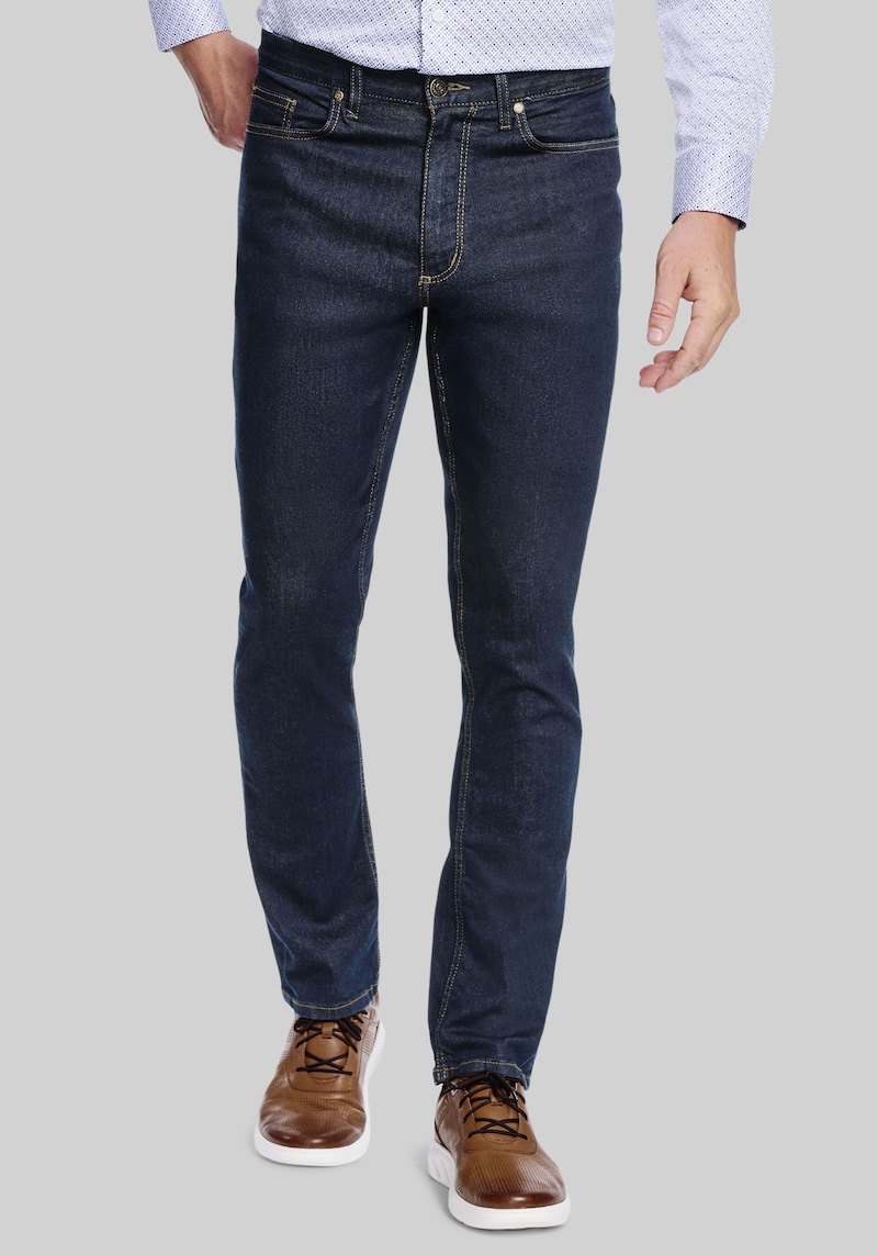 Men's Johnston & Murphy Tailored Fit Straight Leg Jeans Jeans at Jos. A. Bank, Dark Wash, Size 38 Regular - Pants