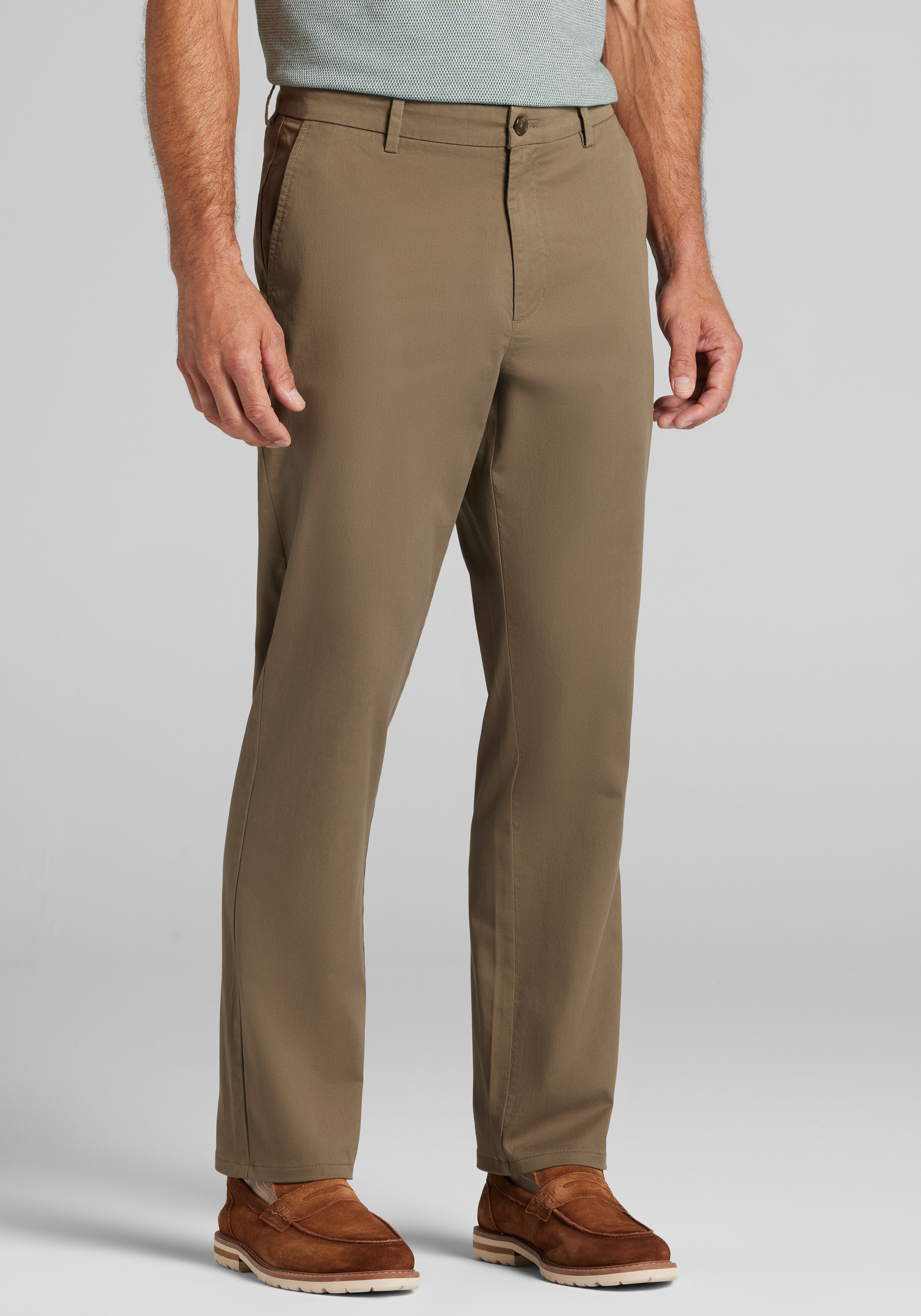 Men's Olive Green Tailored Fit Pants