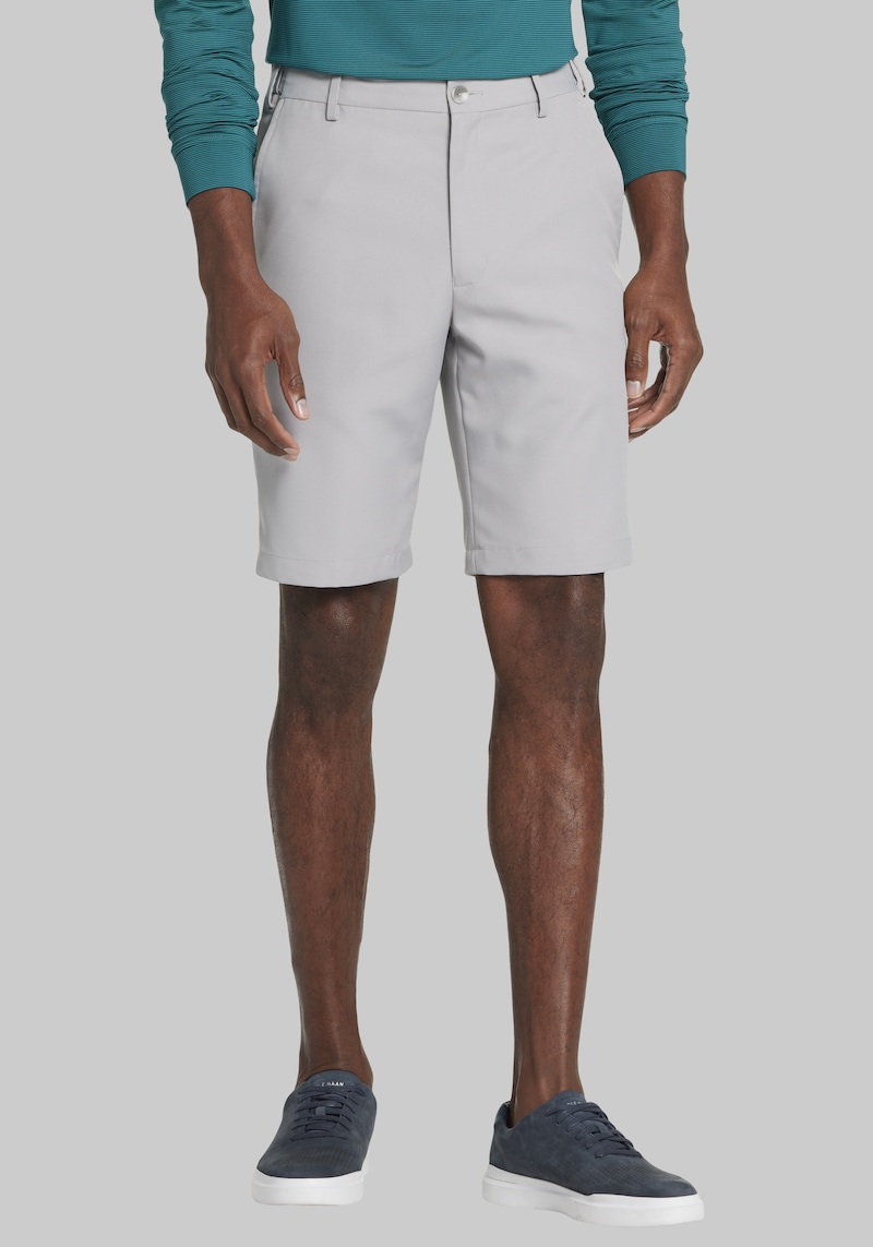 JoS. A. Bank Big & Tall Men's Traveler Performance Tailored Fit Slider Waistband Shorts , Grey, 50 Regular