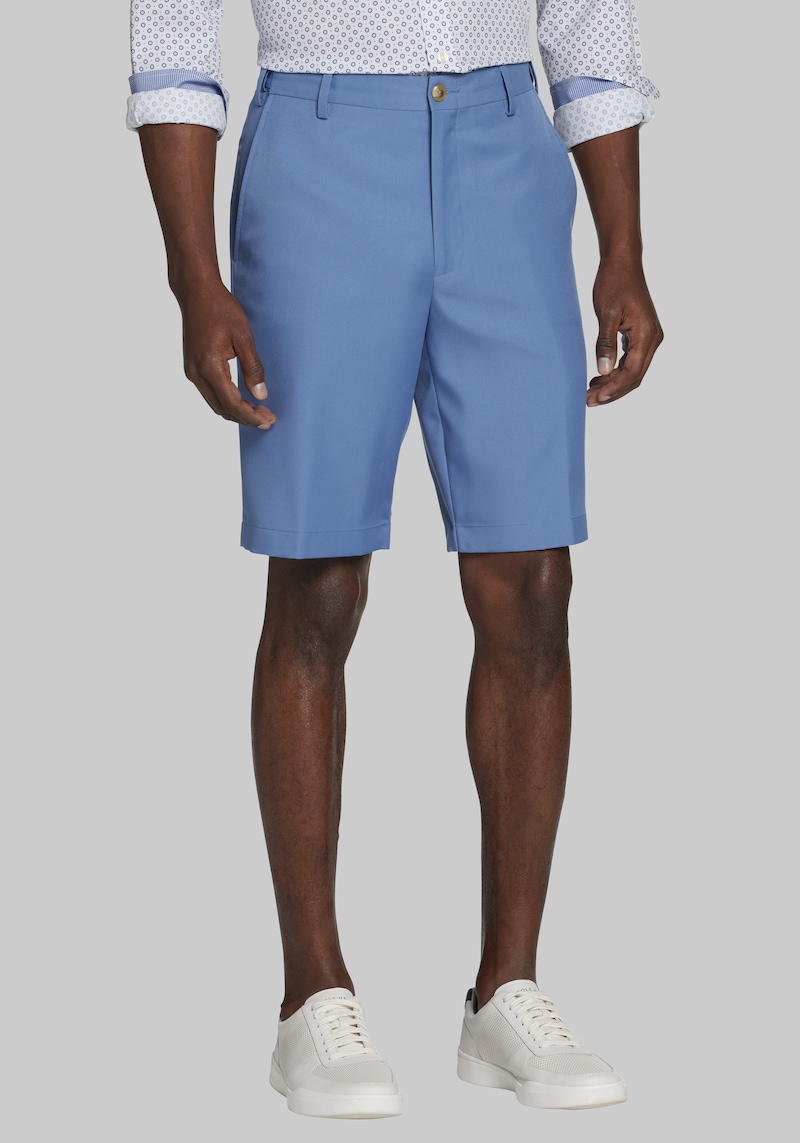 JoS. A. Bank Big & Tall Men's Traveler Performance Tailored Fit Slider Waistband Shorts , Light Blue, 44 Regular