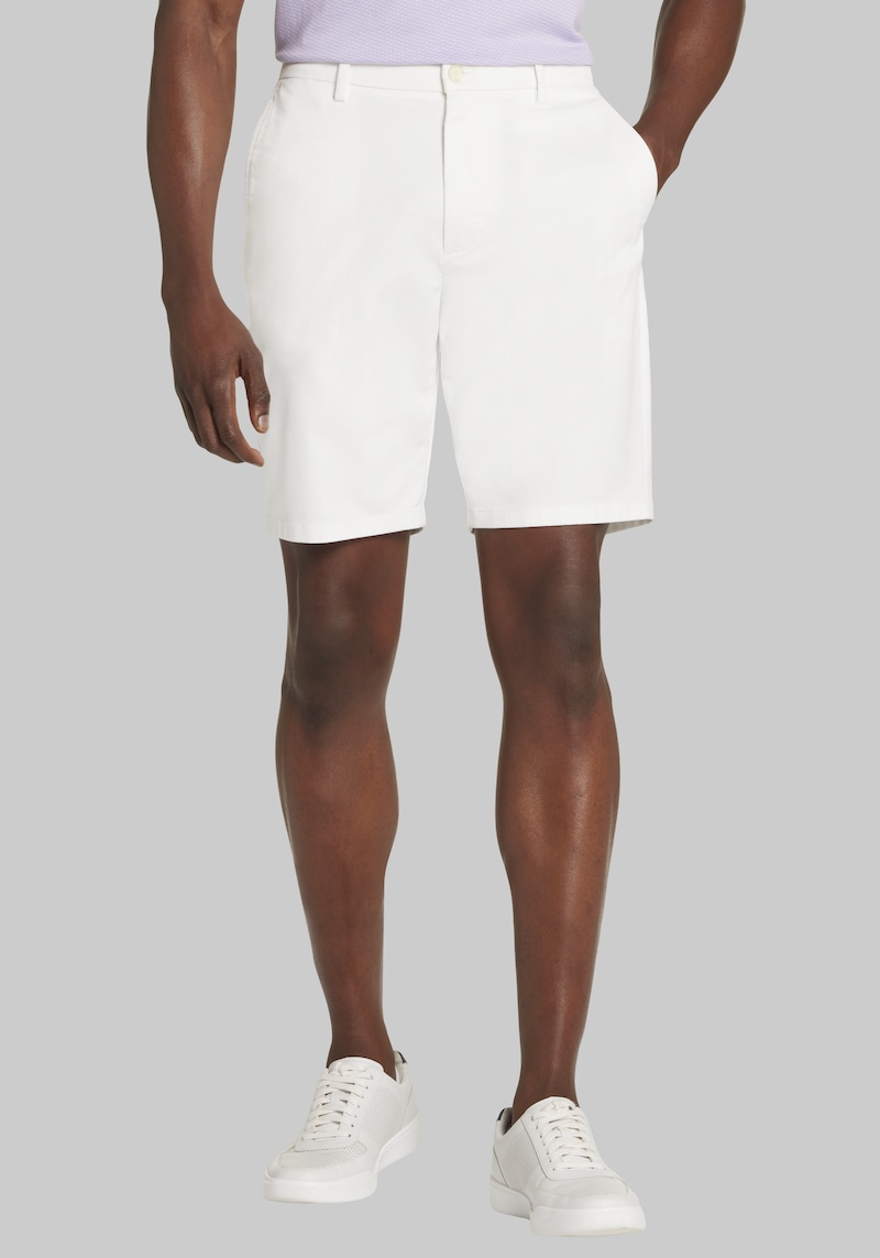JoS. A. Bank Big & Tall Men's Comfort Stretch Tailored Fit Shorts , White, 44 Regular