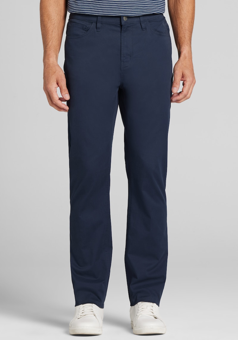 Men's Big & Tall 1905 Collection Tailored Fit 5-Pocket Pants at Jos. A. Bank, Blue/Total Eclipse, Size 44x32