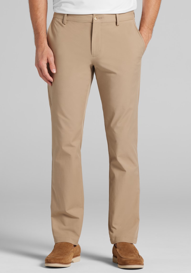 Men's Traveler Collection Performance Slim Fit Golf Chinos at Jos. A. Bank, Silver Mink/Tan, Size 35x30 - Pants