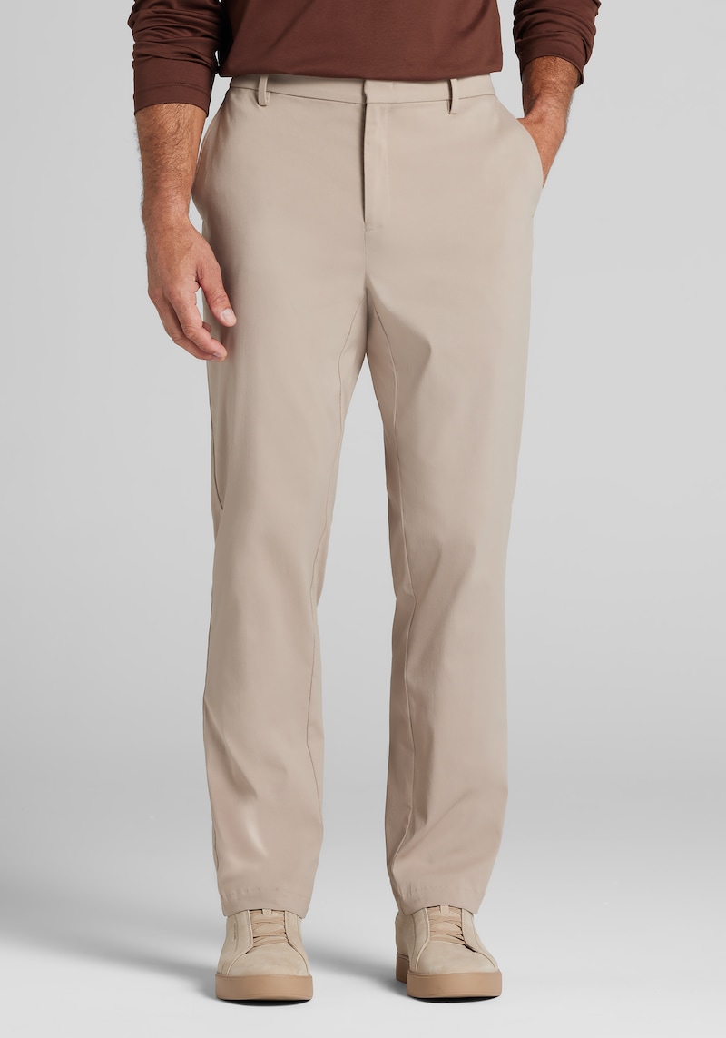 Men's Big & Tall Traveler COOLMOTION Tailored Fit Golf Chinos at Jos. A. Bank, Tan/Vintage Khaki, Size 46x32 - Pants