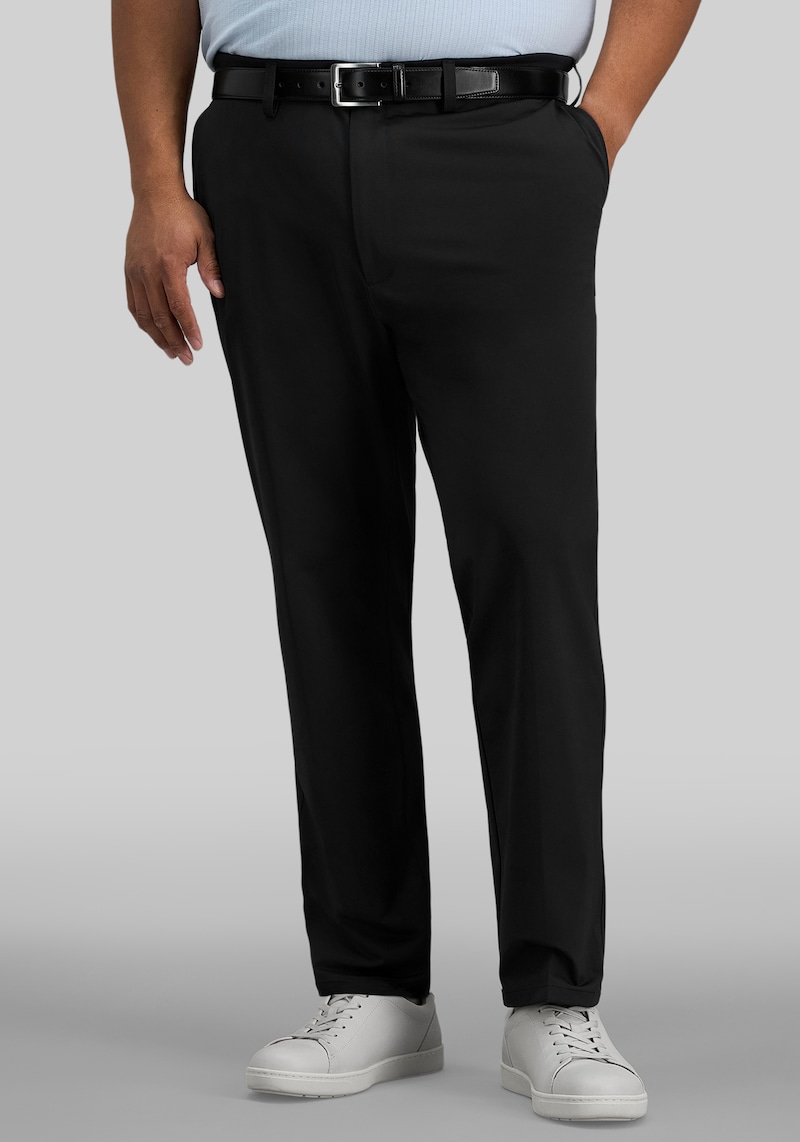 Men's Big & Tall Haggar Sport Big & Tall Travel Performance Straight Fit Flat Front Pants at Jos. A. Bank, Black, Size 46x29