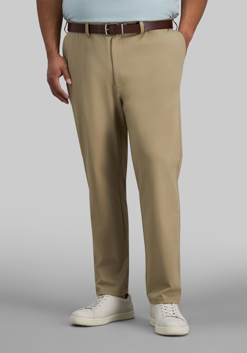 Men's Big & Tall Haggar Sport Big & Tall Travel Performance Straight Fit Flat Front Pants at Jos. A. Bank, Tan, Size 50x30