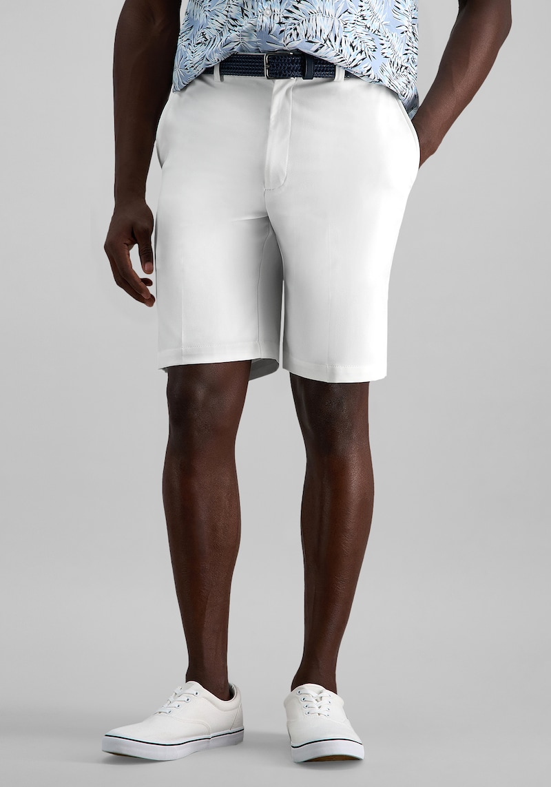 Men's Haggar COOL 18 Pro Straight Fit Performance Golf Shorts 9.5'' at Jos. A. Bank, Cream/White, Size 36 Regular