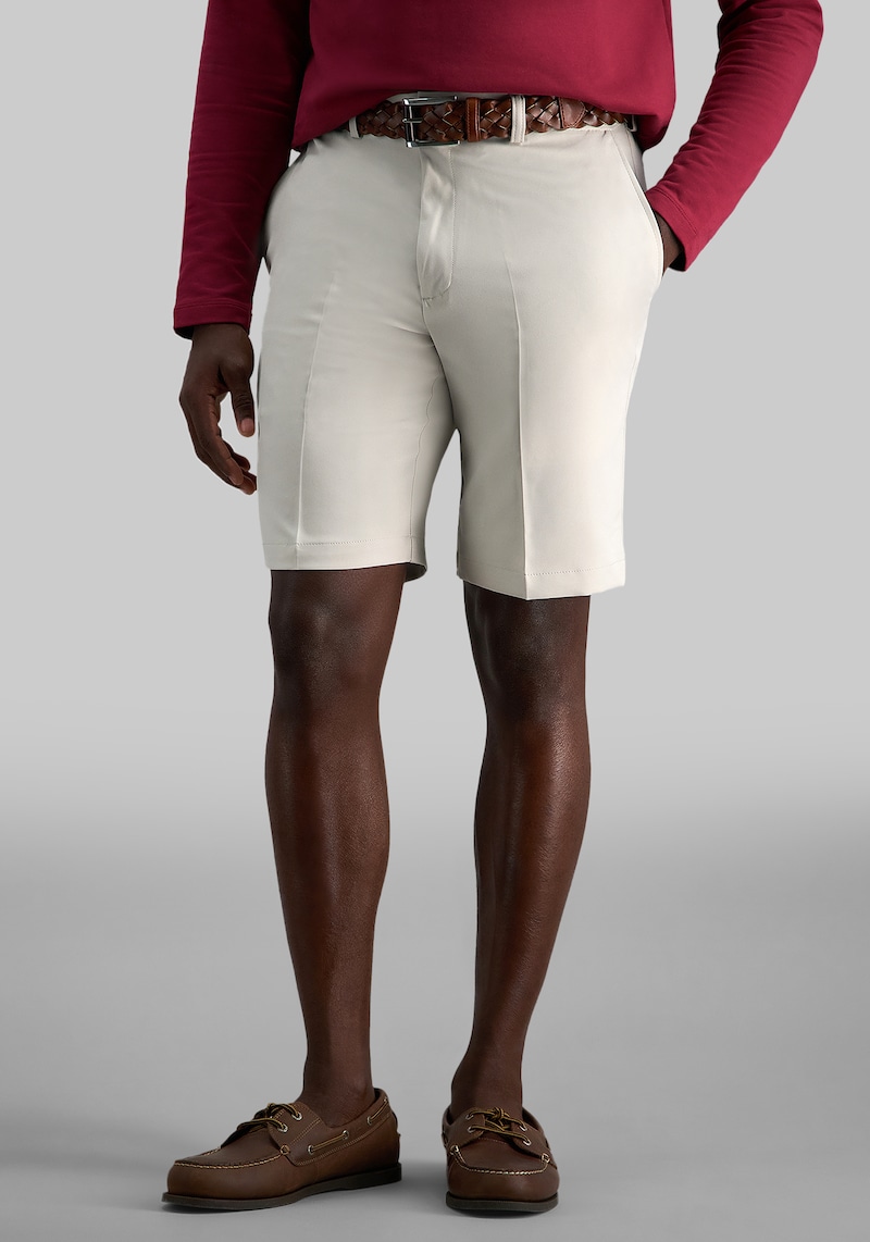 Men's Haggar COOL 18 Pro Straight Fit Performance Golf Shorts 9.5'' at Jos. A. Bank, Cream/Natural/White, Size 32 Regular