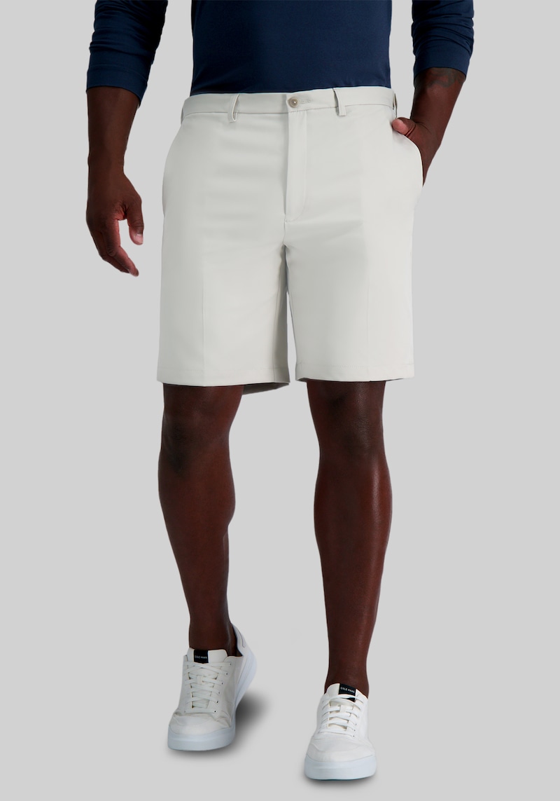 Men's Big & Tall Haggar Big & Tall COOL 18 Pro Straight Fit Performance Golf Shorts 9.5'' at Jos. A. Bank, Cream/Natural/White, Size 48 Regular