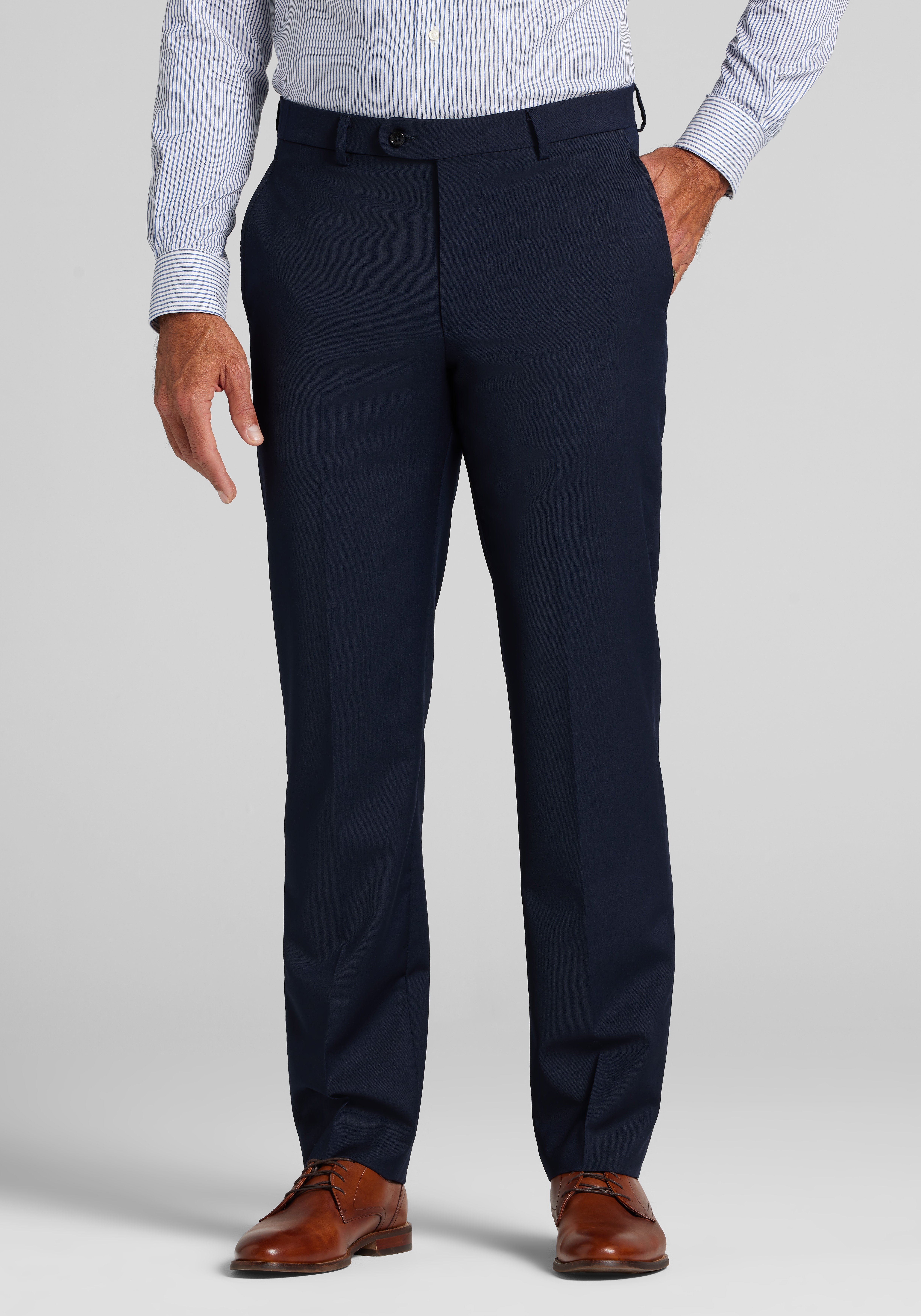 Men's Performance Wool Navy Dress Pants