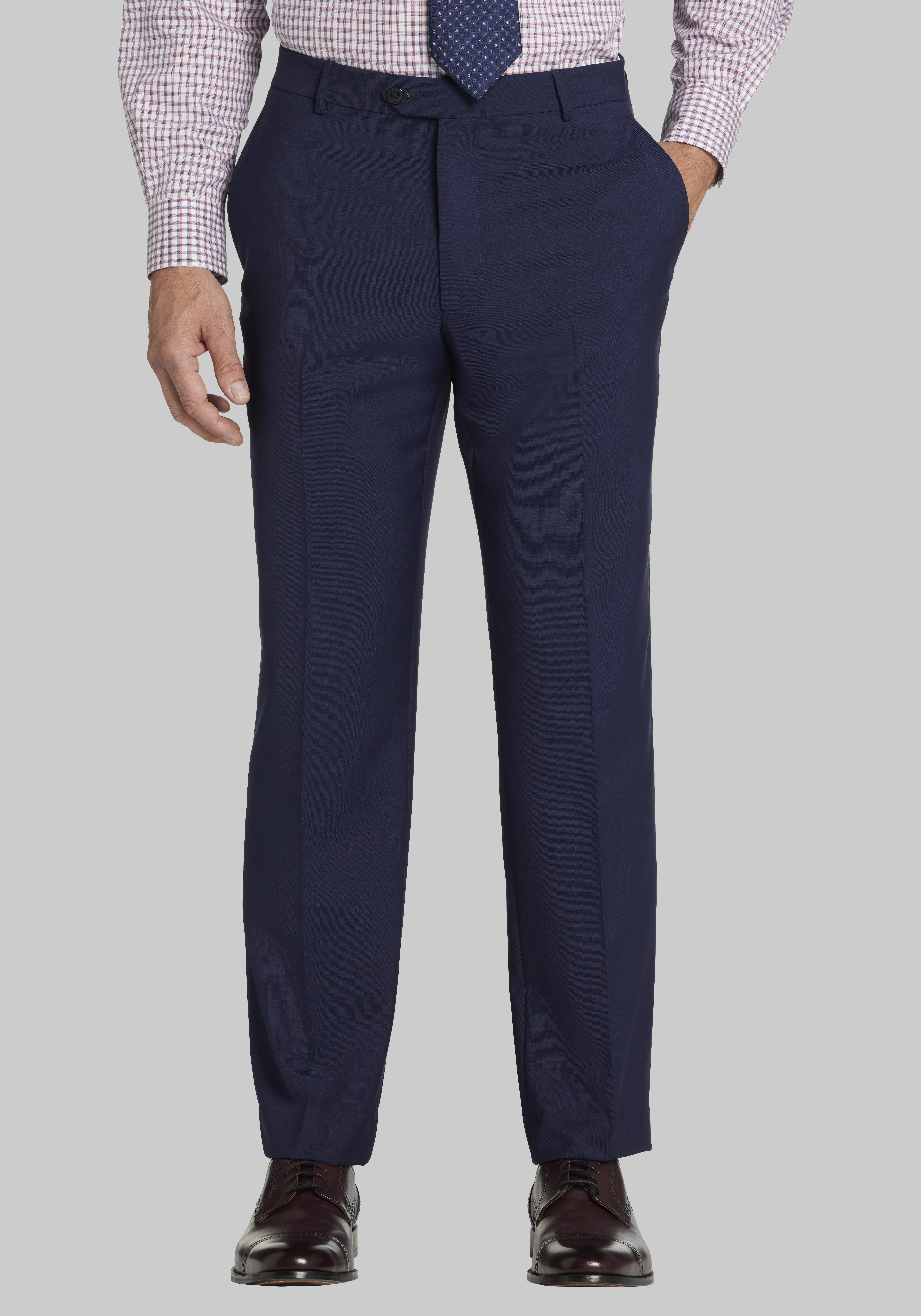 Men's Navy Plaid Trousers