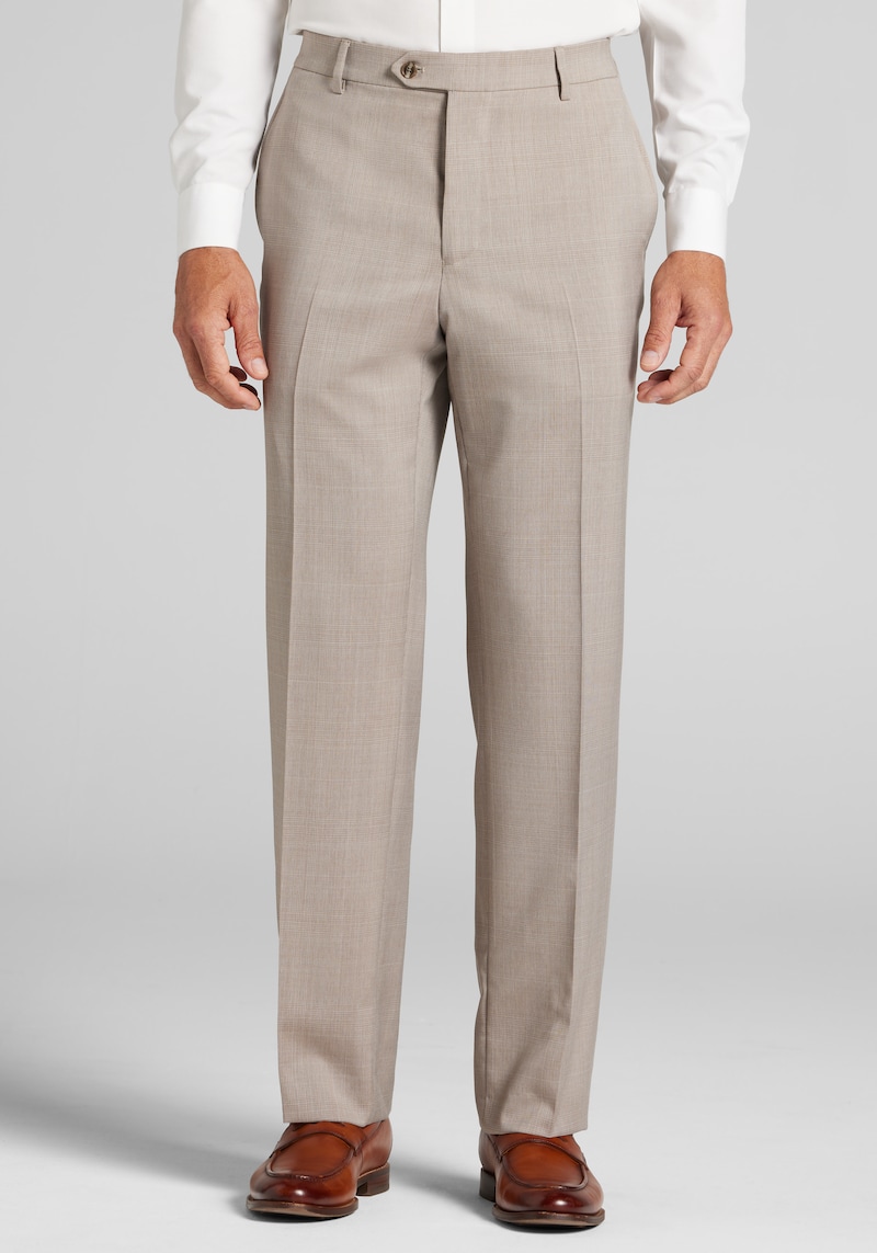 Men's Reserve Traditional Fit Plaid Suit Separate Pants at Jos. A. Bank, Tan, Size 40x30