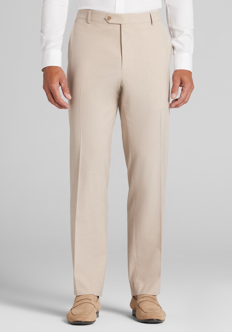 Men's Jos. A. Bank Tailored Fit Comfort Stretch Suit Pants at Jos. A. Bank, Tan, Size 30x32