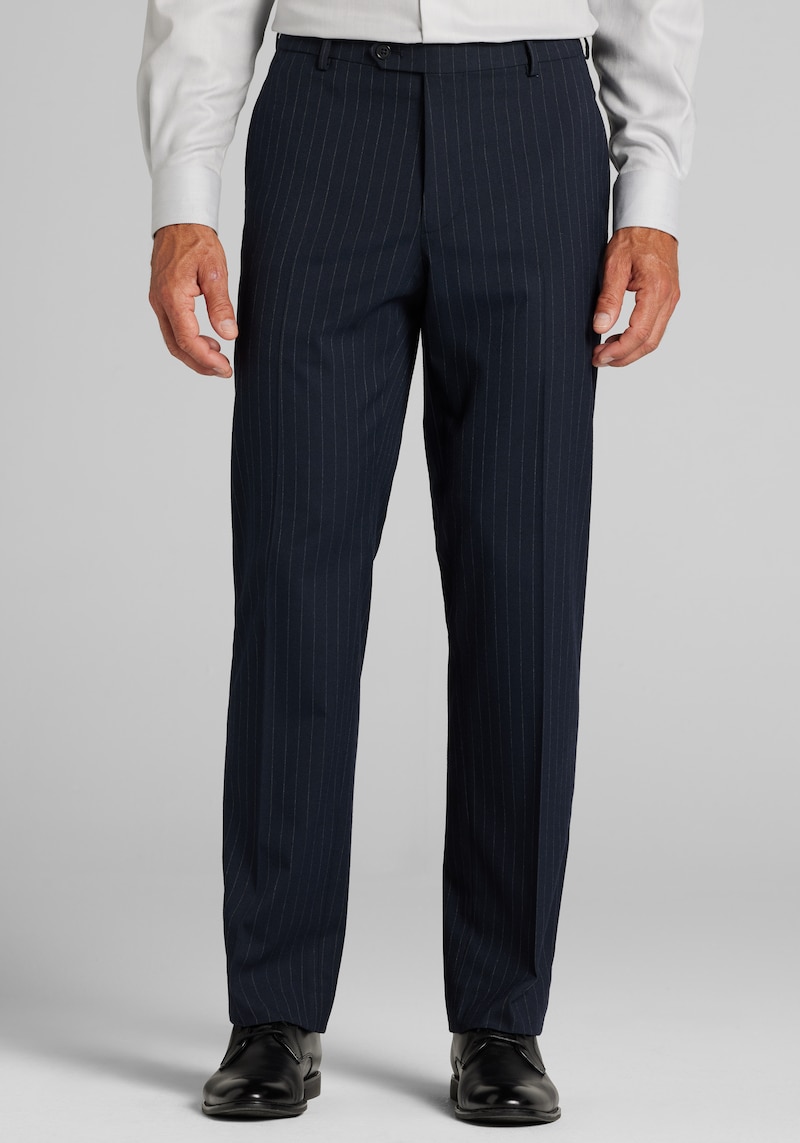 Men's Big & Tall Jos. A. Bank Tailored Fit Chalk Stripe Comfort Stretch Suit Pants at Jos. A. Bank, Blue/Navy, Size 44x32