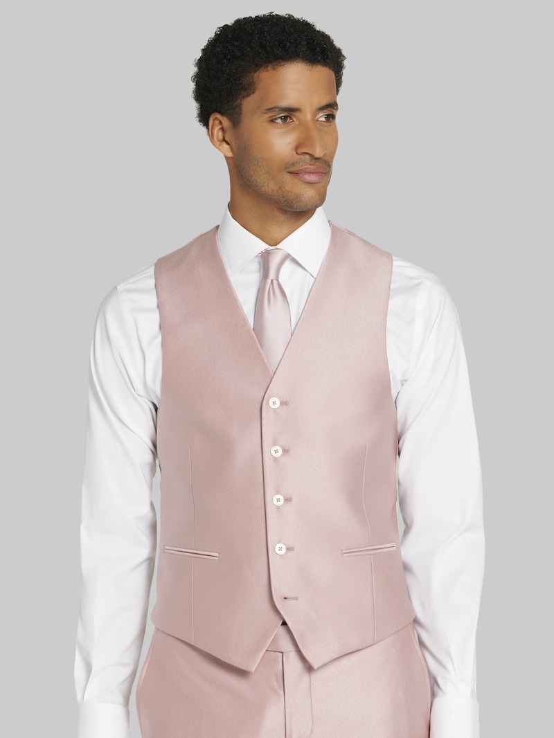 JoS. A. Bank Men's Skinny Fit Suit Vest, Pink, Medium - Suit Separates