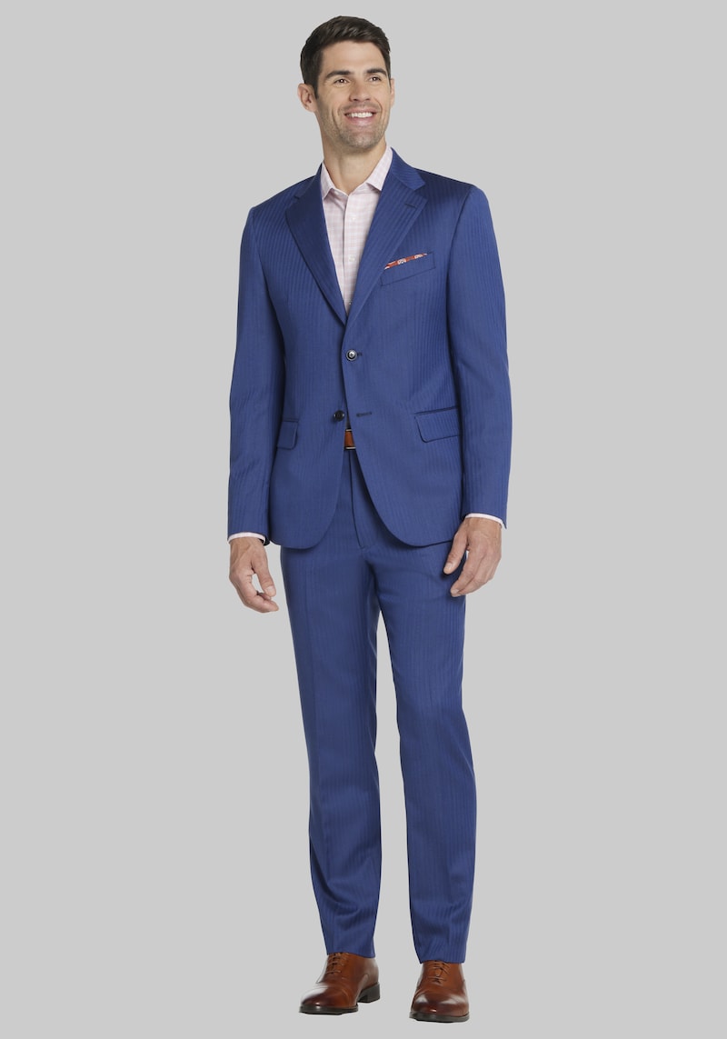 JoS. A. Bank Men's Reserve Collection Tailored Fit Suit, Bright Blue, 40 Regular
