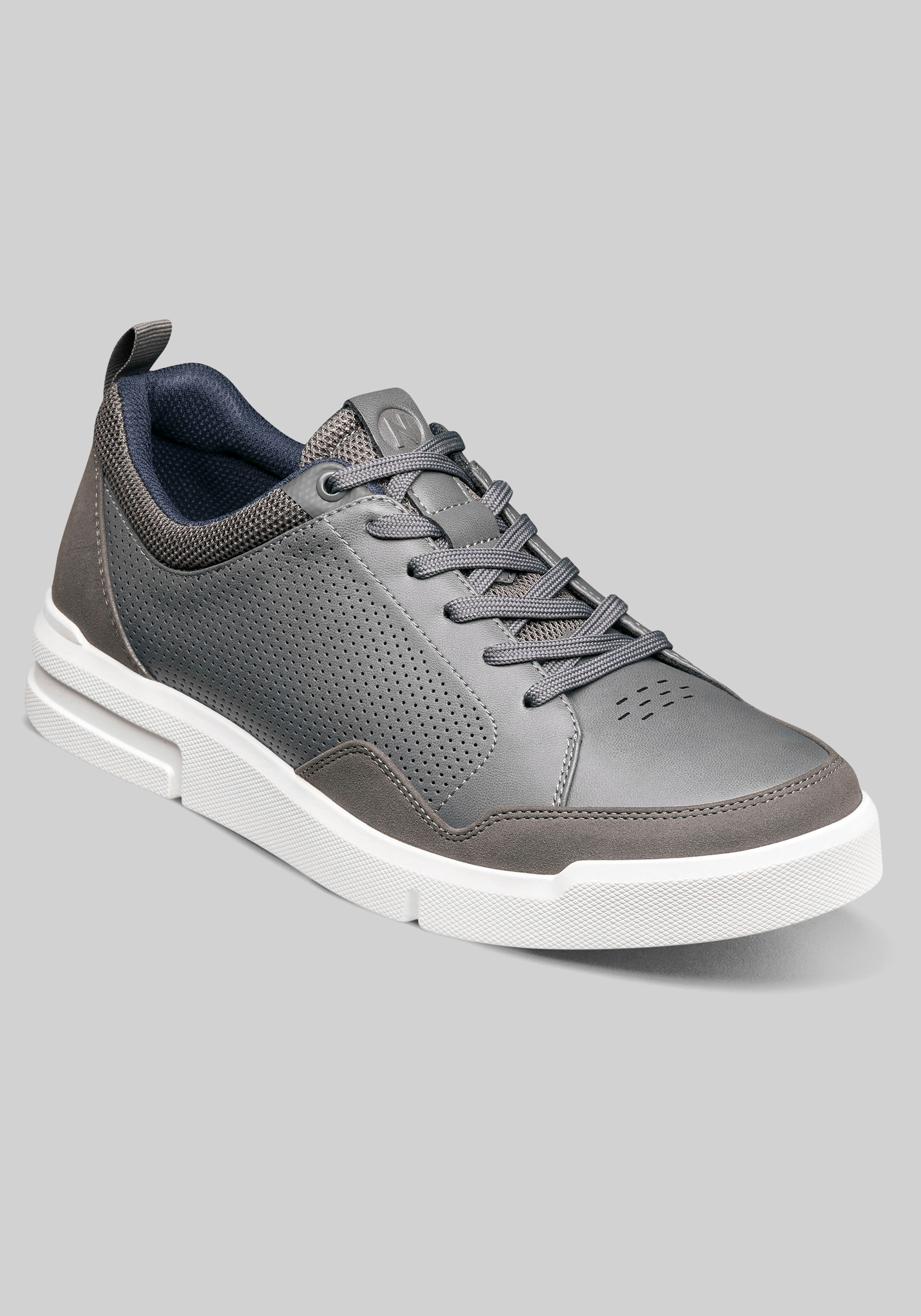 Grey Leather Shoes for Men