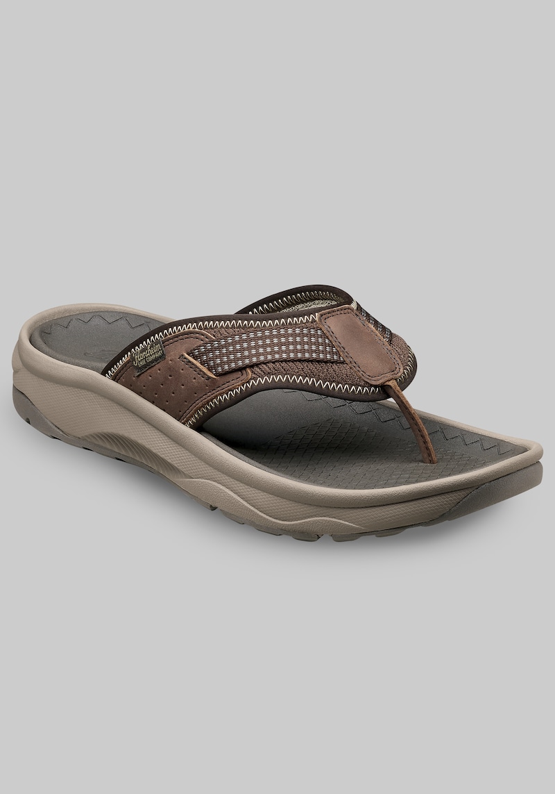 Florsheim Men's Tread Lite Thong Sandals, Brown, 10 Wide