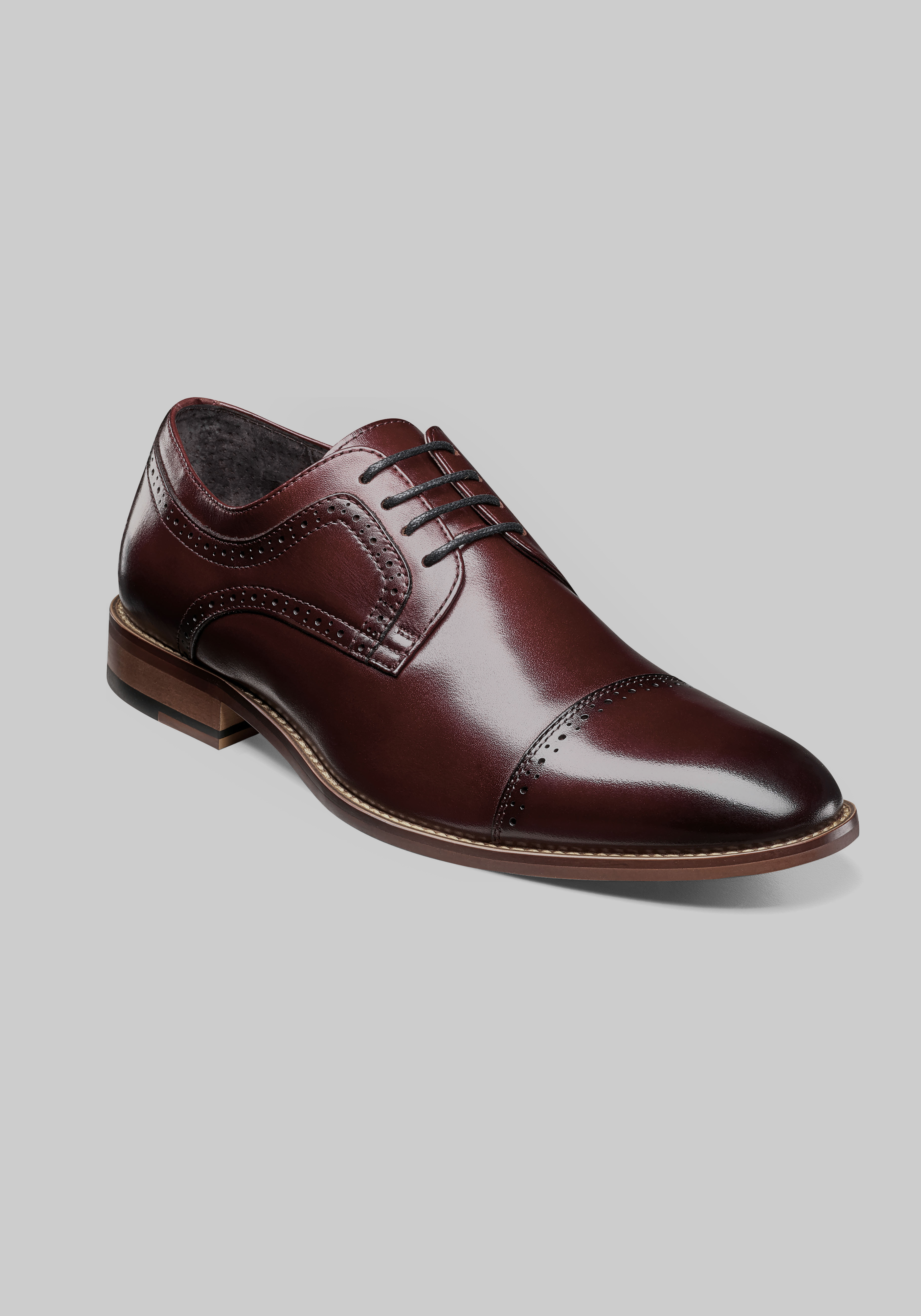 Burgundy Leather Oxford Shoes