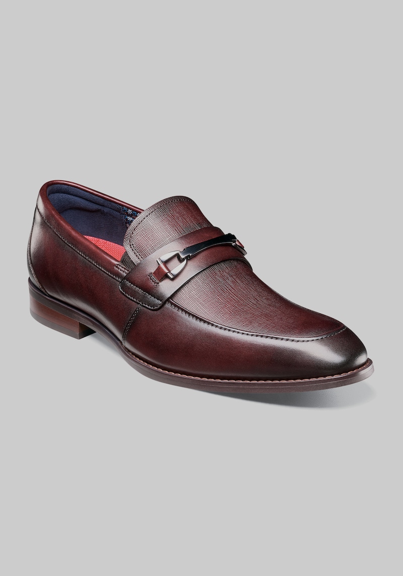 Stacy Adams Men's Kaylor Moc Toe Bit Loafers, Burgundy, 11.5 D Width