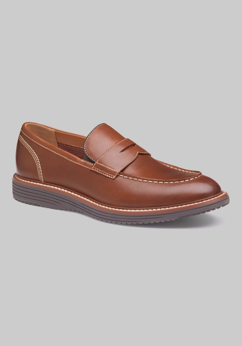 Johnston & Murphy Men's Upton Penny Loafers, Tan, 13 D Width