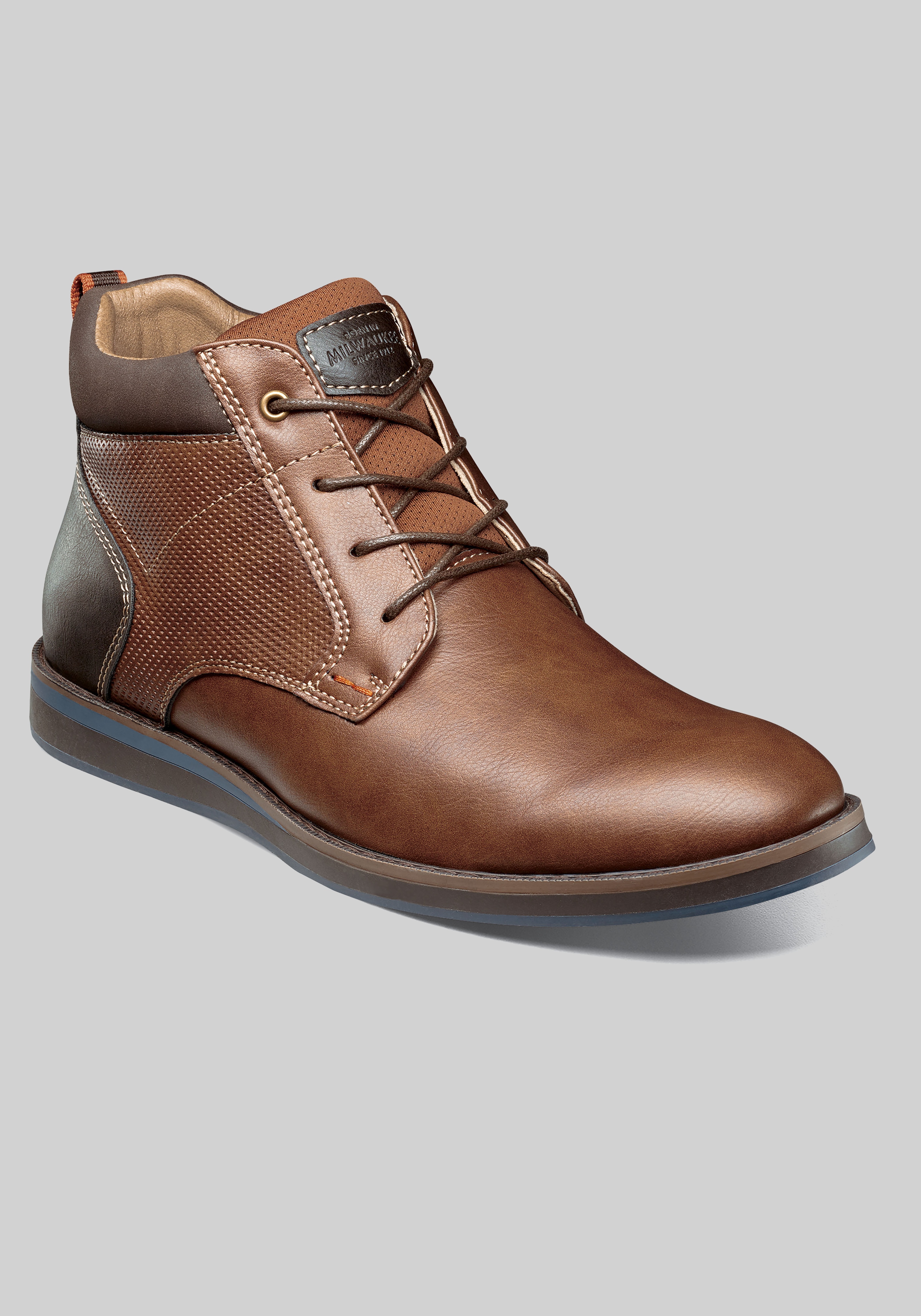 Nunn Bush Circuit Plain Toe Boots , Brown/Cognac- Shoes