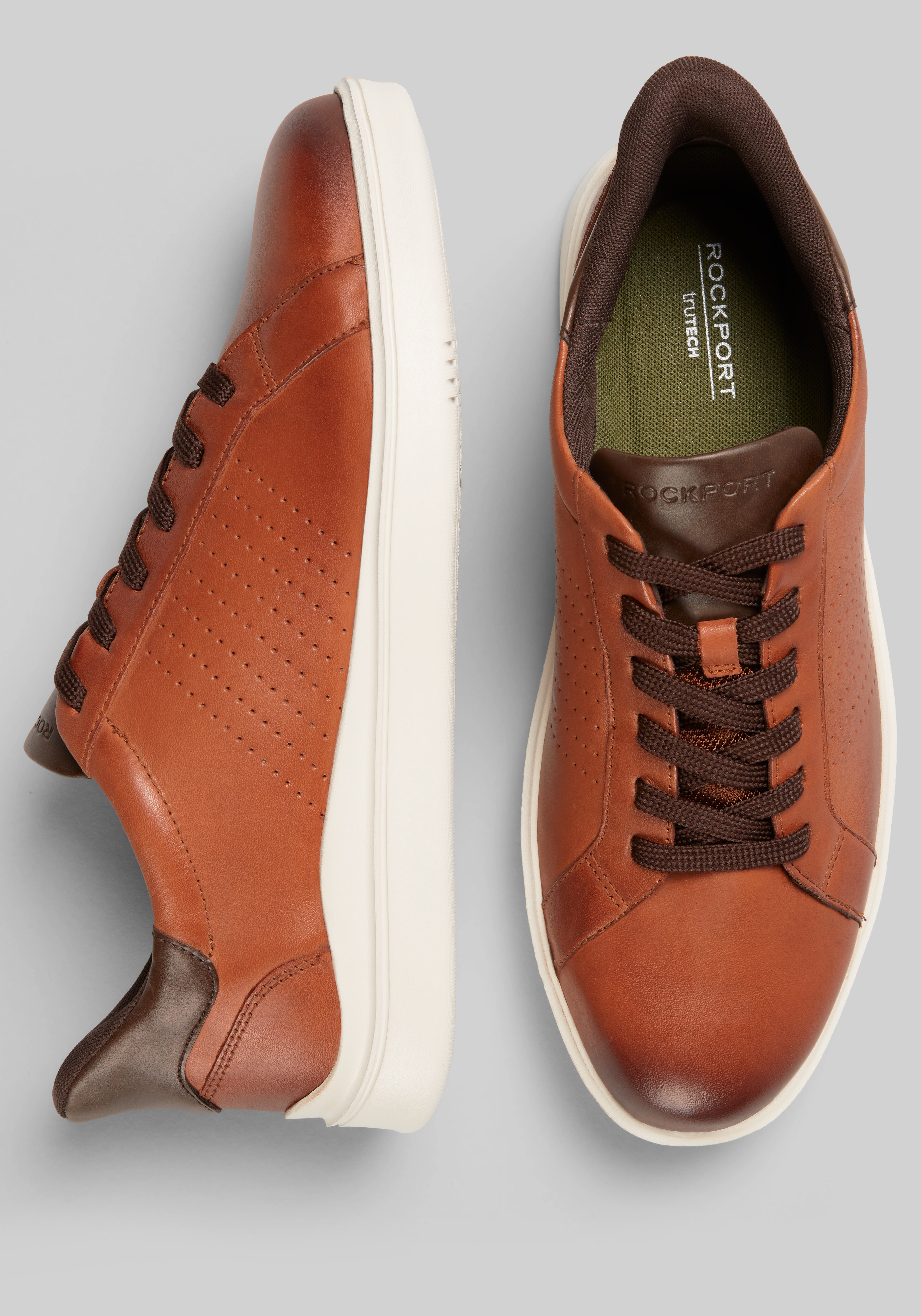 Men's Brown Leather Lace Up Sneakers
