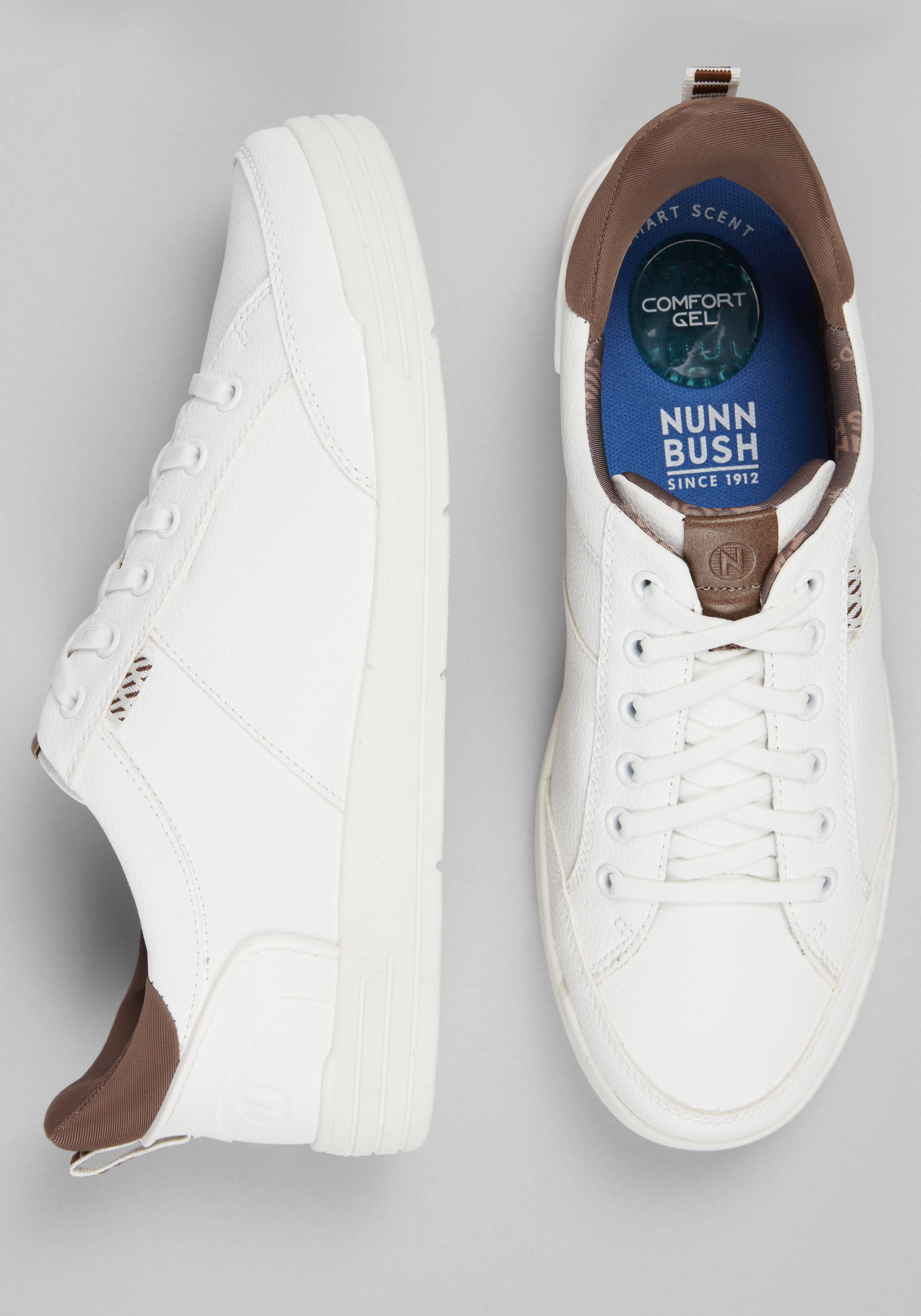Men's White Leather Sneakers