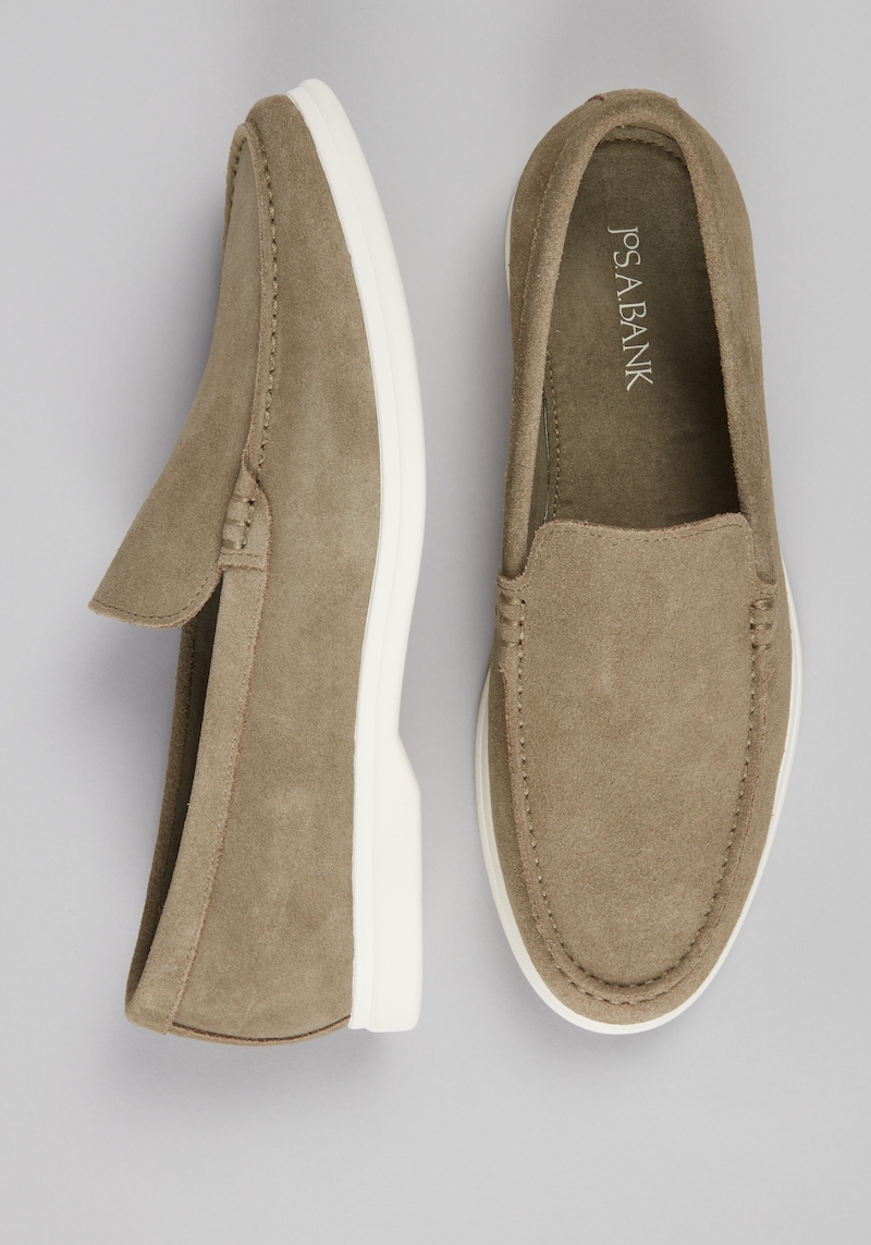 Men's Jos. A. Bank Suede Loafers at Jos. A. Bank, Green/Sage, Size 11 D Width - Shoes