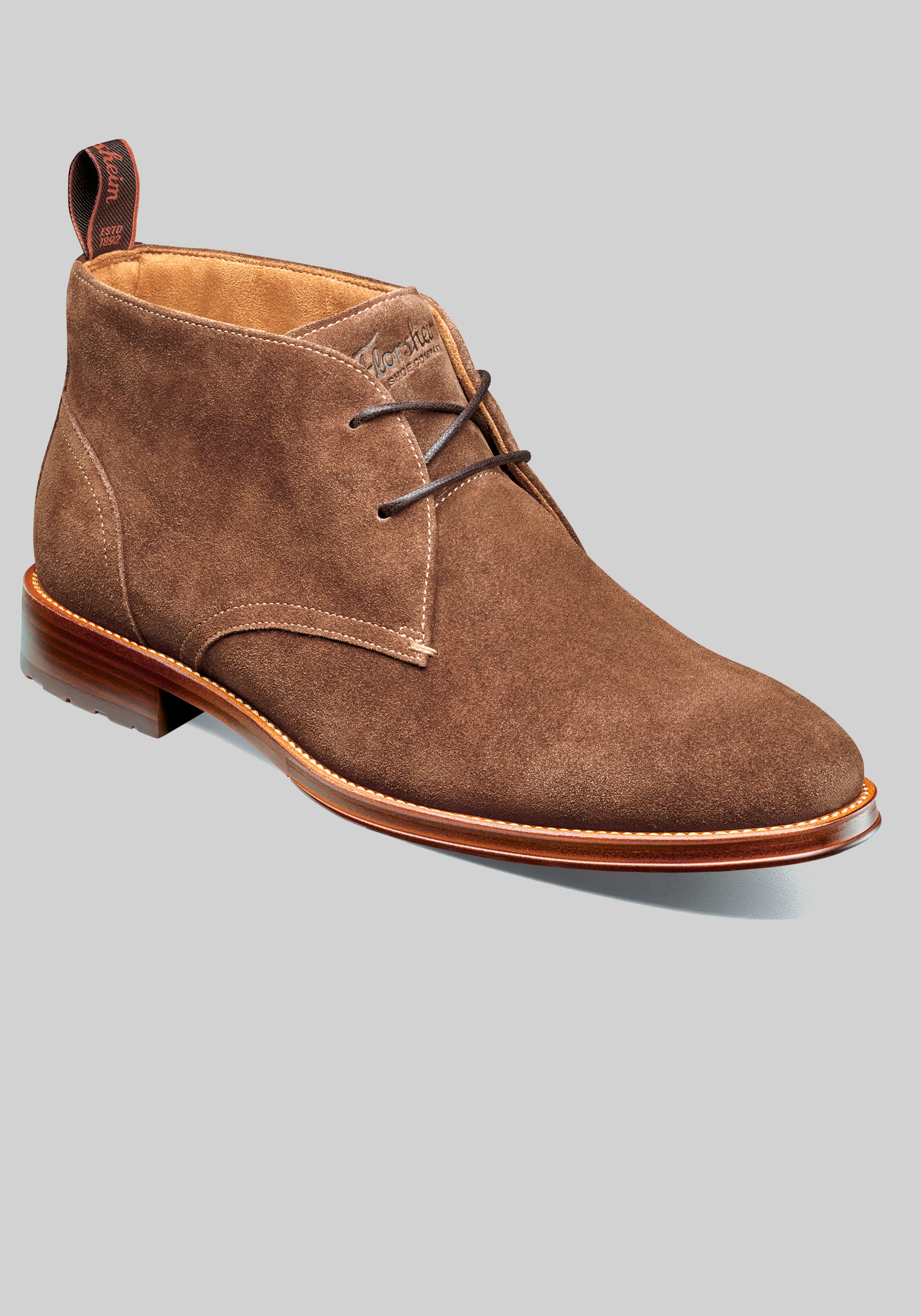 Florsheim Rucci Plain Toe Chukka Boots , Light Brown- Shoes