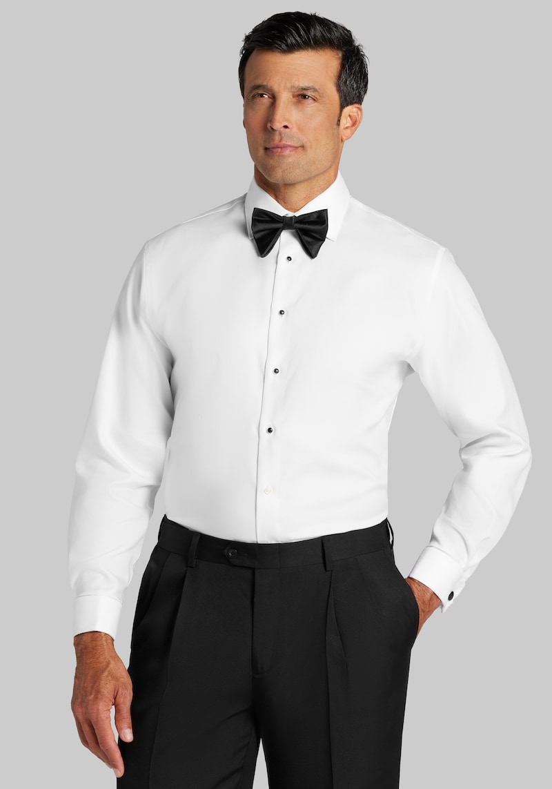 Men's Reserve Collection Tailored Fit Textured Tuxedo Shirt at Jos. A. Bank, Cream/White, Size 15 1/2 X 32