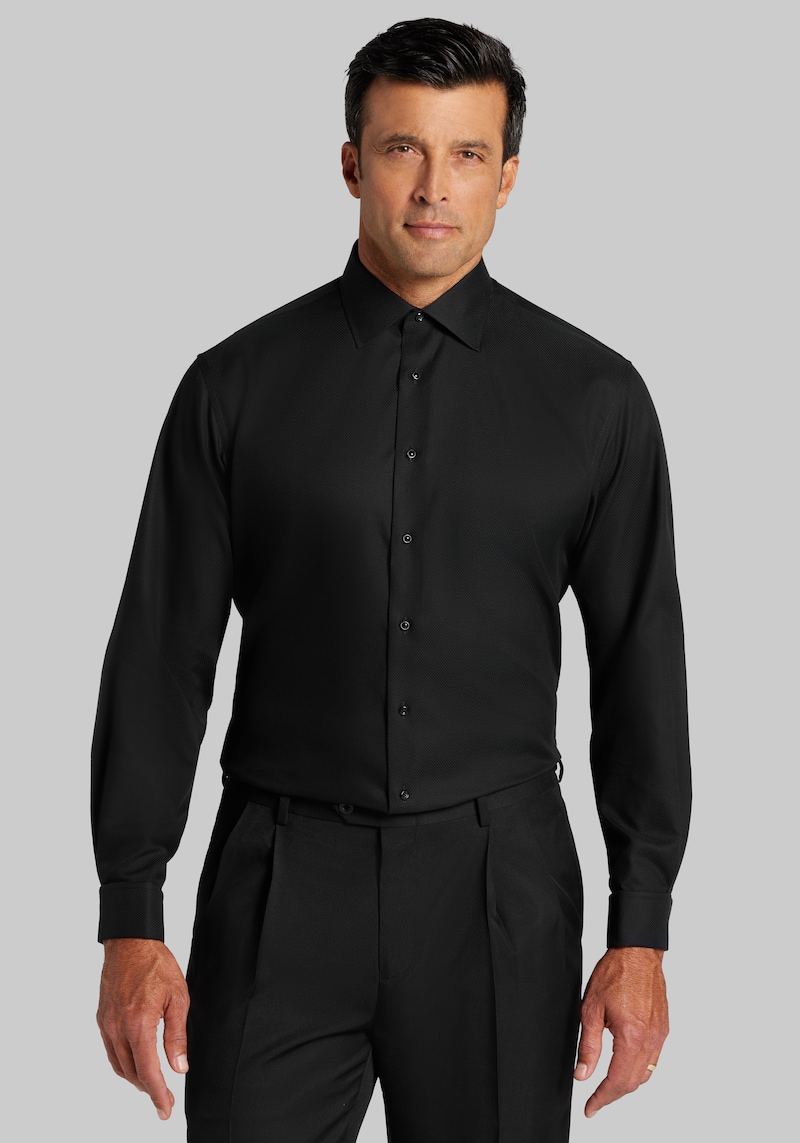 Men's Reserve Collection Tailored Fit Textured Tuxedo Shirt at Jos. A. Bank, Black, Size 16 X 33