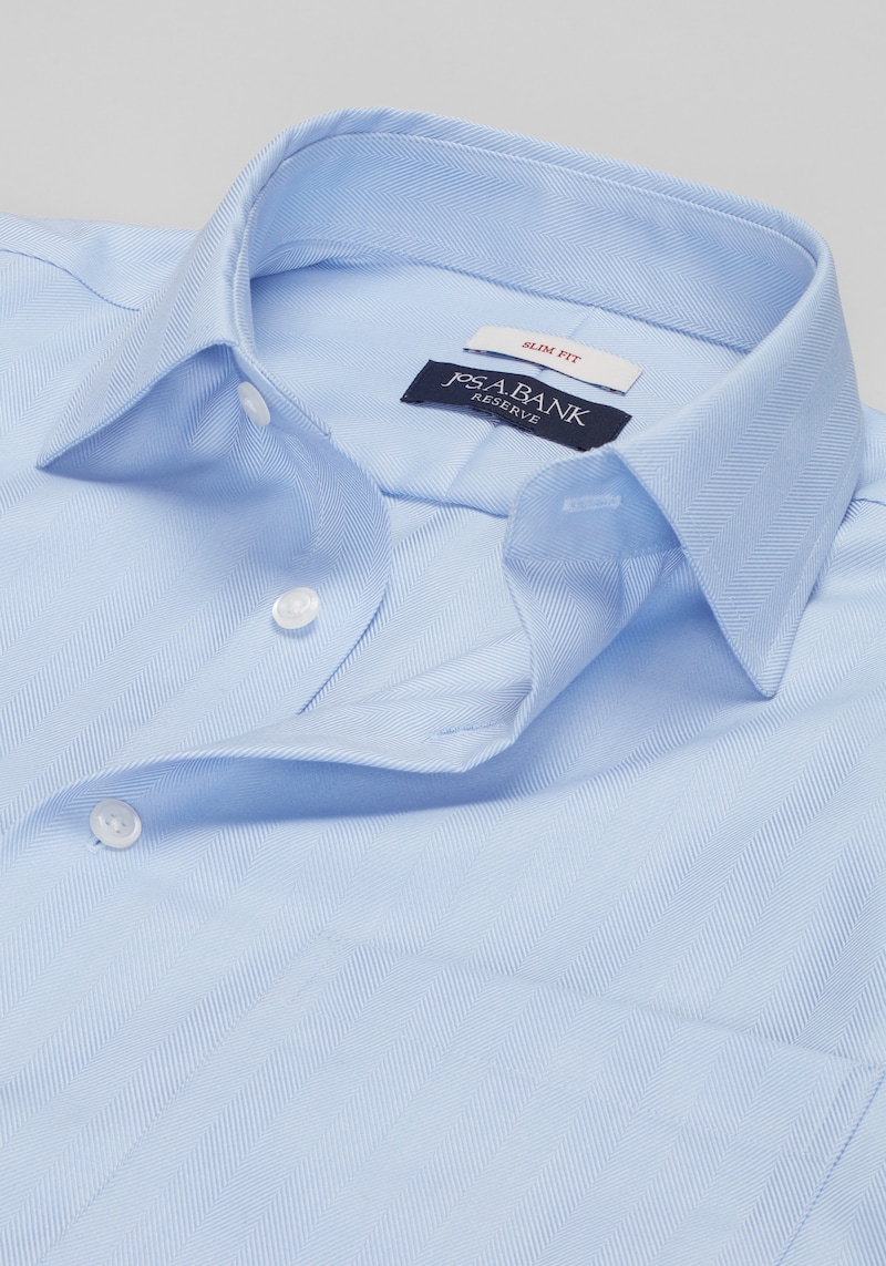 Men's Reserve Collection Slim Fit Cotton Dress Shirt at Jos. A. Bank, Blue, Size 15 1/2 X 32