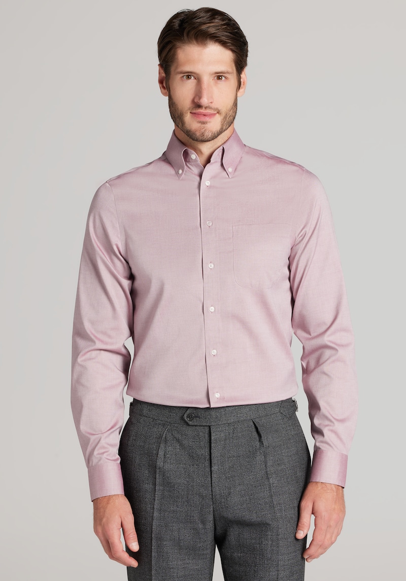 Men's Traveler Collection Slim Fit Button-Down Collar Solid Dress Shirt at Jos. A. Bank, Burgundy, Size 16 1/2 X 34/35