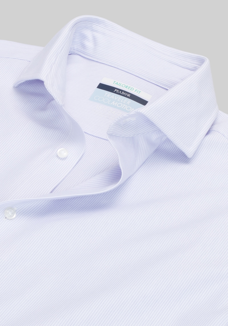 Men's Traveler COOLMOTION Tailored Fit Stripe Dress Shirt at Jos. A. Bank, Light Purple, Size 14 1 /2 X 32/33