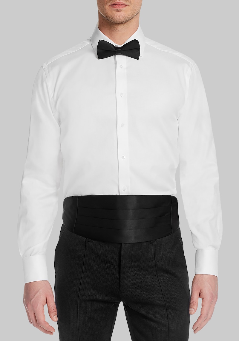 Men's Michelsons of London Tailored Fit Pique Tuxedo Shirt at Jos. A. Bank, Cream/White, Size 16 X 32/33