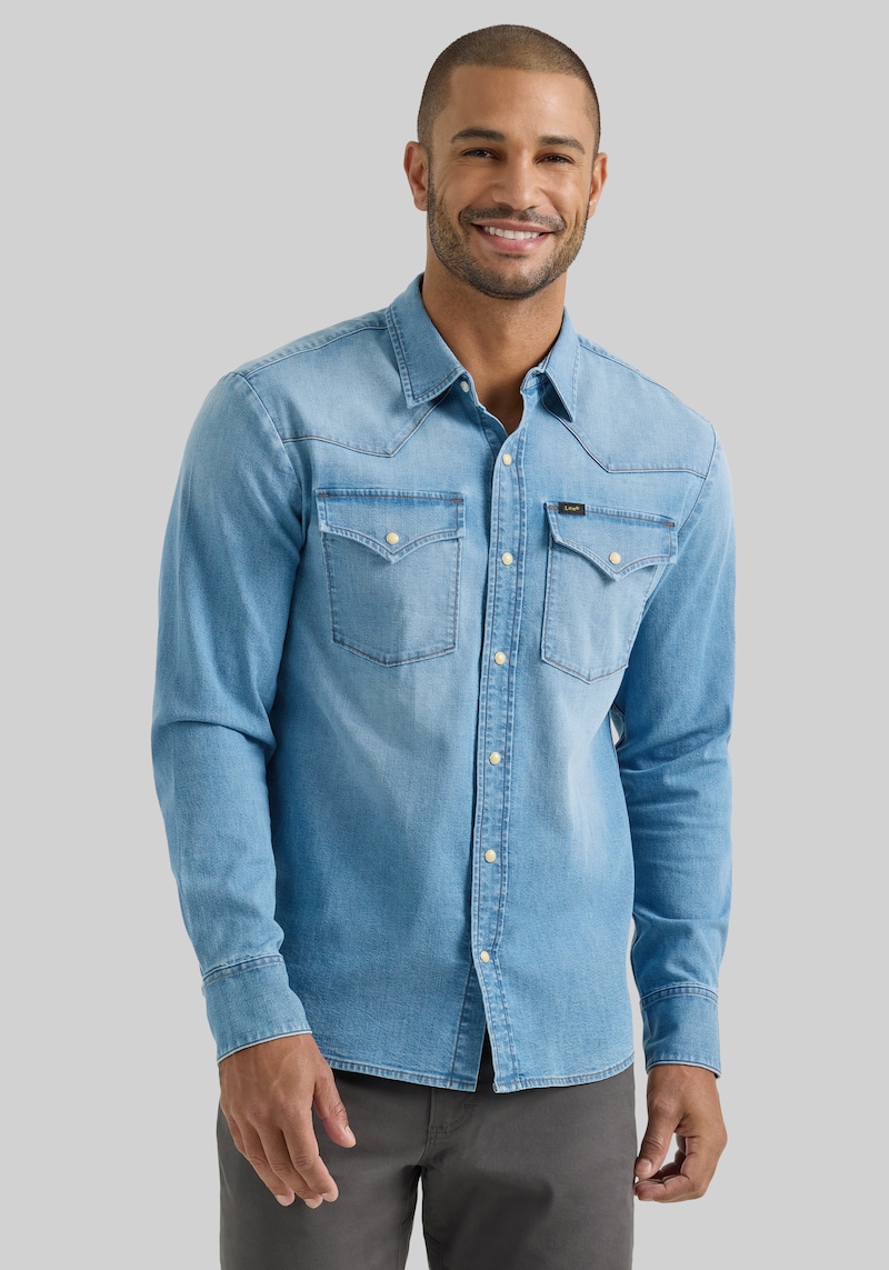 Men's Lee Heritage Tailored Fit Western Shirt at Jos. A. Bank, Med Wash, Size Small