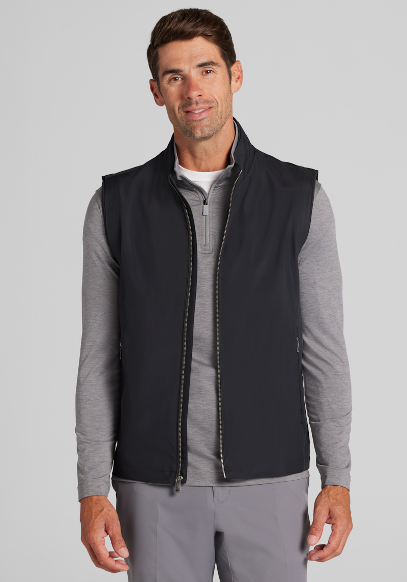 Men's Big & Tall Traveler Collection Tailored Fit Tech Golf Vest at Jos. A. Bank, Black, Size 2 X Tall