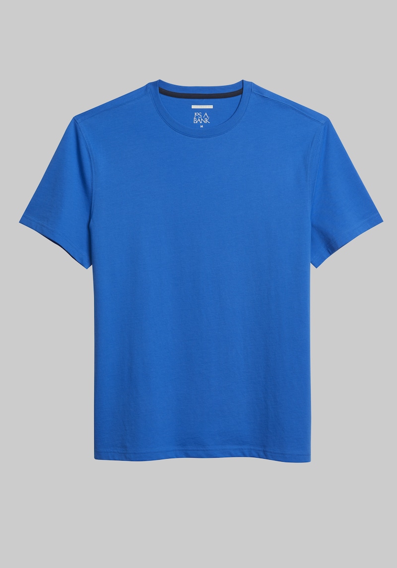 JoS. A. Bank Big & Tall Men's Comfort Stretch Jersey Crew Neck T-Shirt , Strong Blue, XX Large