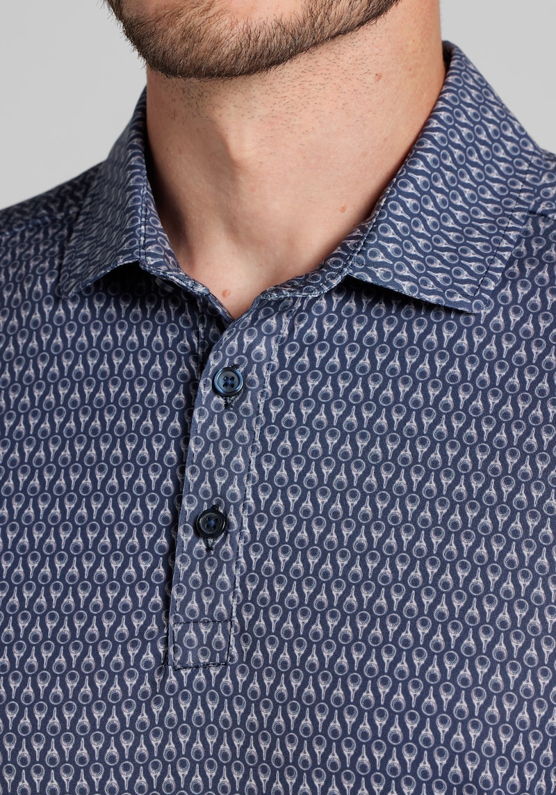 Men's Traveler Collection Tailored Fit Golf Balls Polo Shirt at Jos. A. Bank, Blue/Navy, Size Large - Shirts