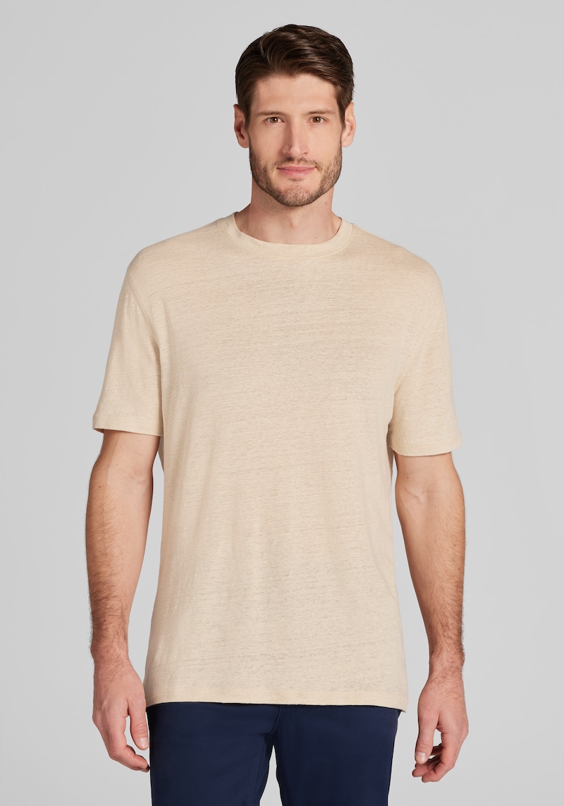 Men's Big & Tall Reserve Collection Tailored Fit Linen Short Sleeve Crew Neck Tee at Jos. A. Bank, Tan, Size 2 X Big