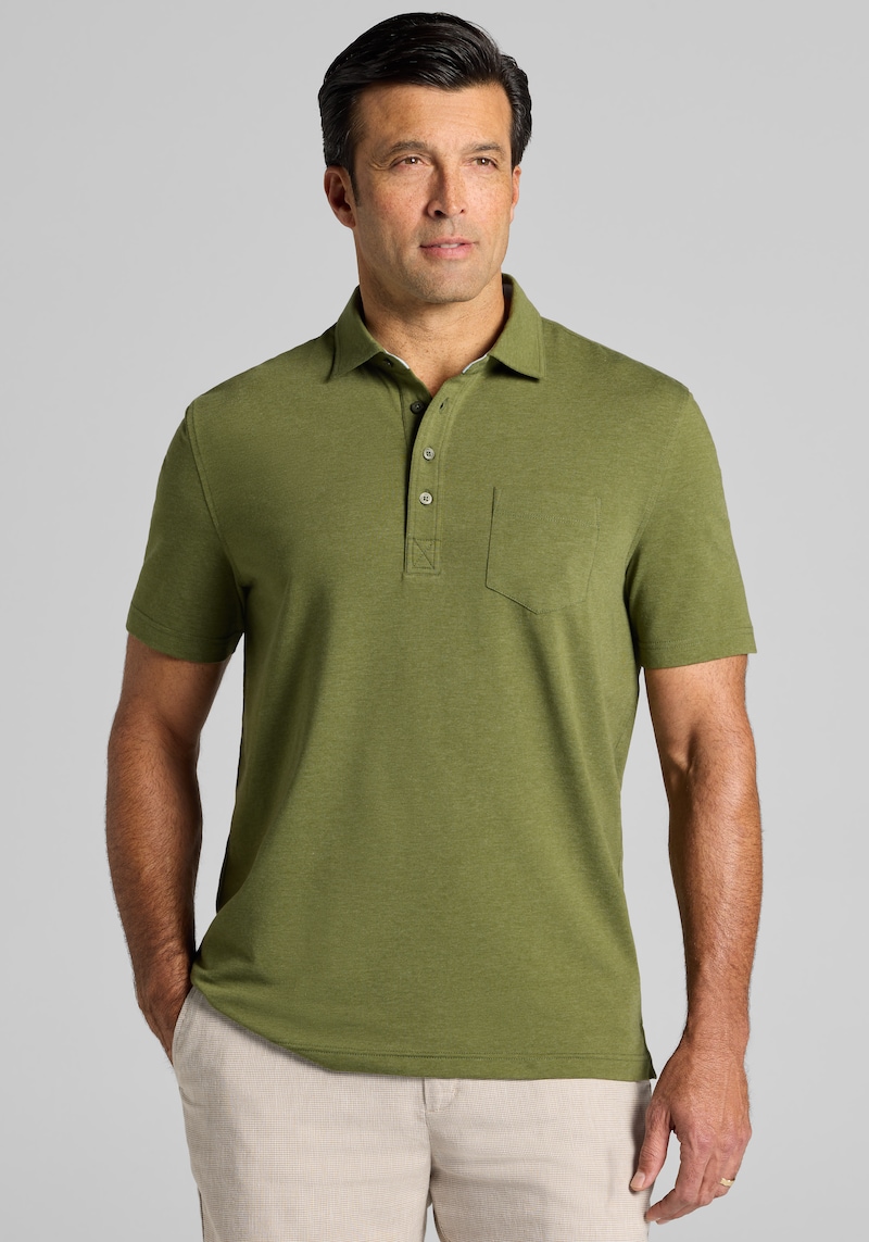 Men's Jos. A. Bank Traditional Fit Heathered Polo at Jos. A. Bank, Cypress Hthr/Green