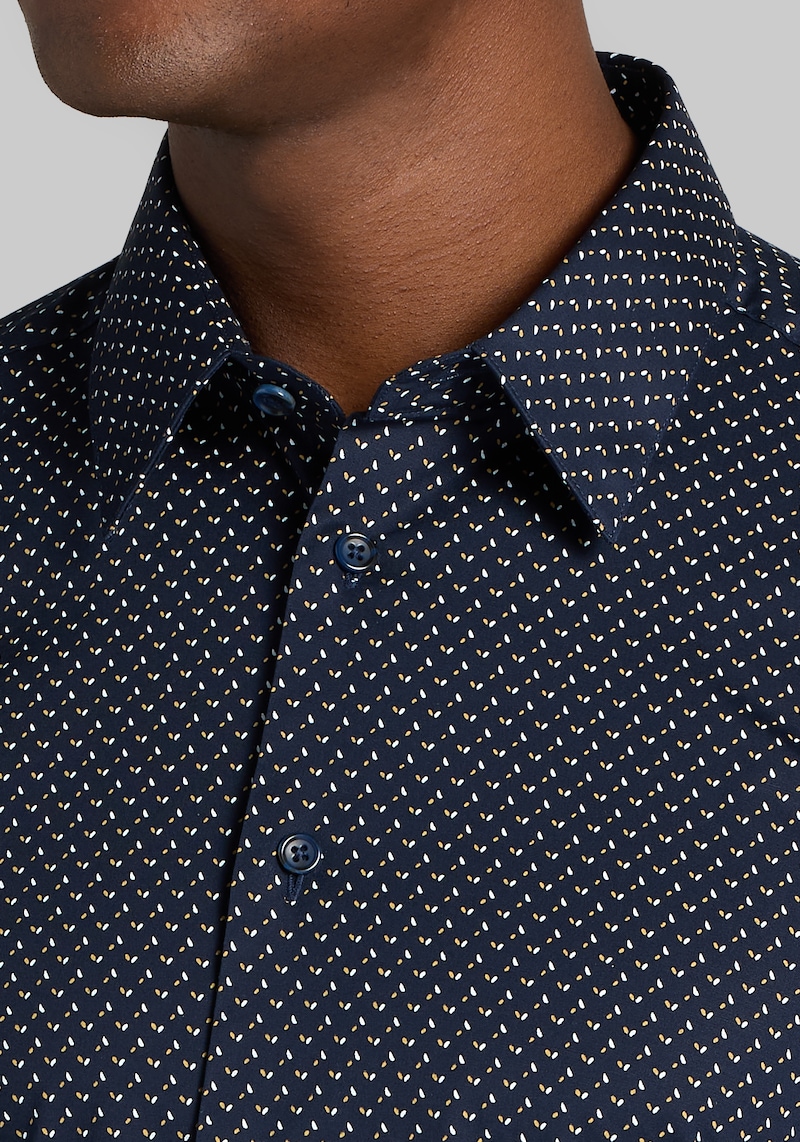 Men's Paisley & Gray Slim Fit Micro Geo Button Up Shirt at Jos. A. Bank, Blue/Navy, Size Medium