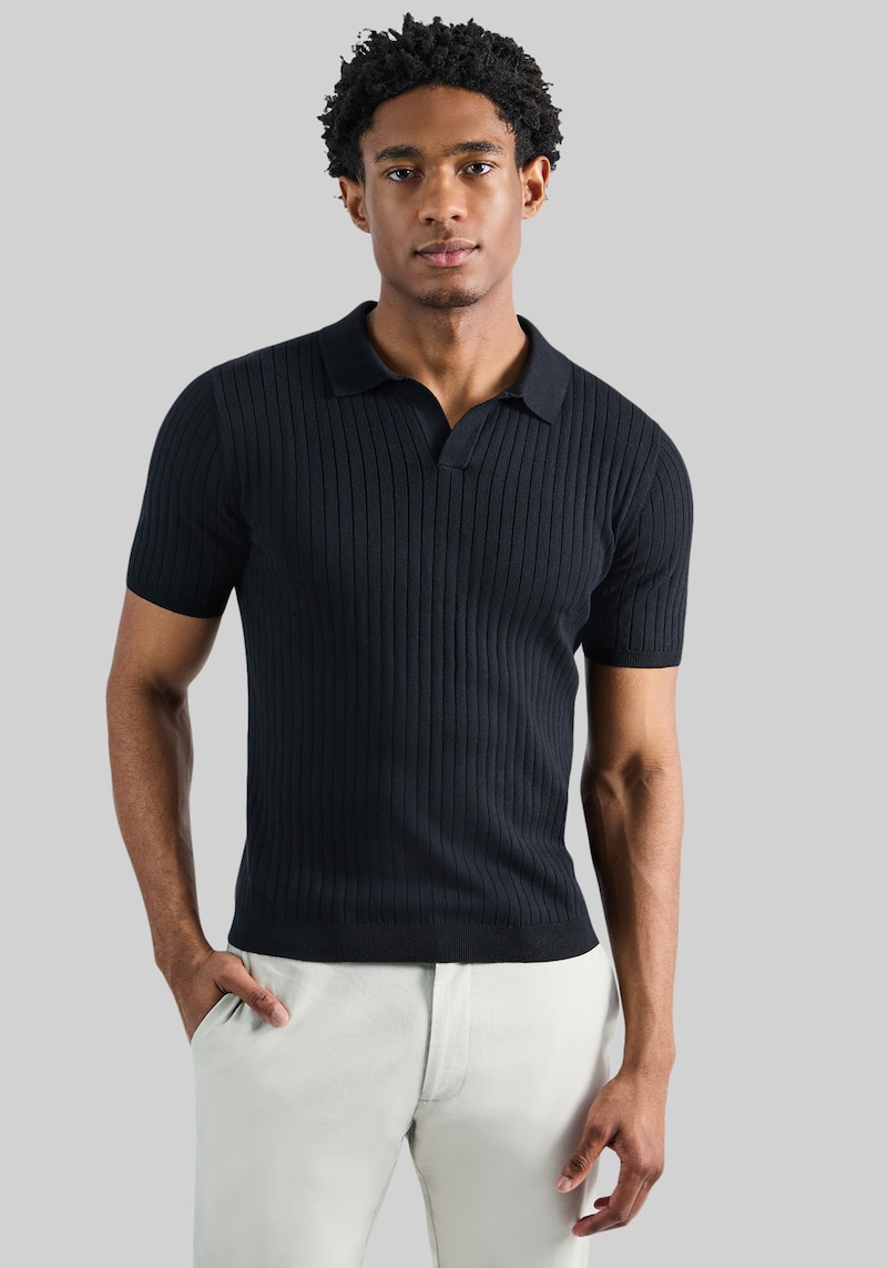 Men's Haggar Slim Fit Johnny Collar Short Sleeve Sweater at Jos. A. Bank, Black