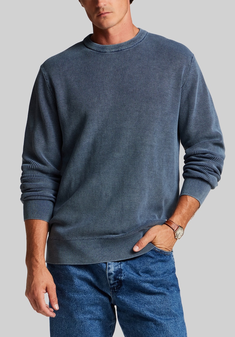 Men's Weatherproof Vintage Traditional Fit Rib Knit Stonewash Sweater at Jos. A. Bank, Blue