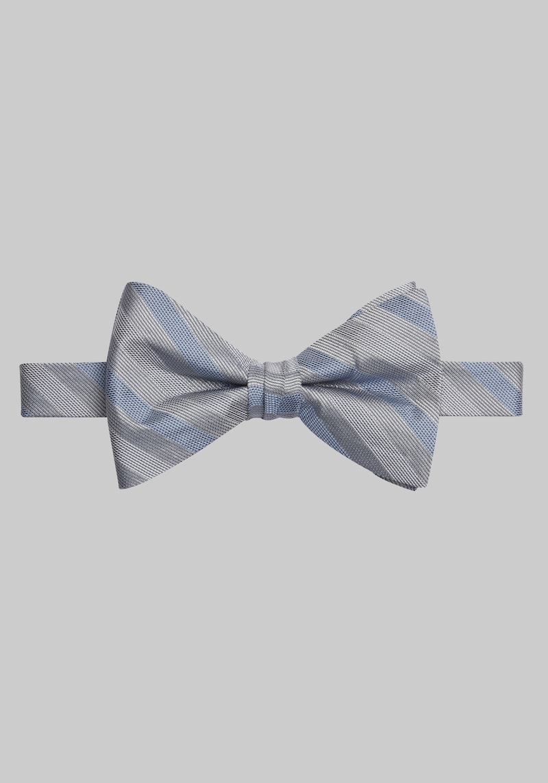 JoS. A. Bank Men's Micro Stripe Pre-Tied Bow Tie, Grey, One Size