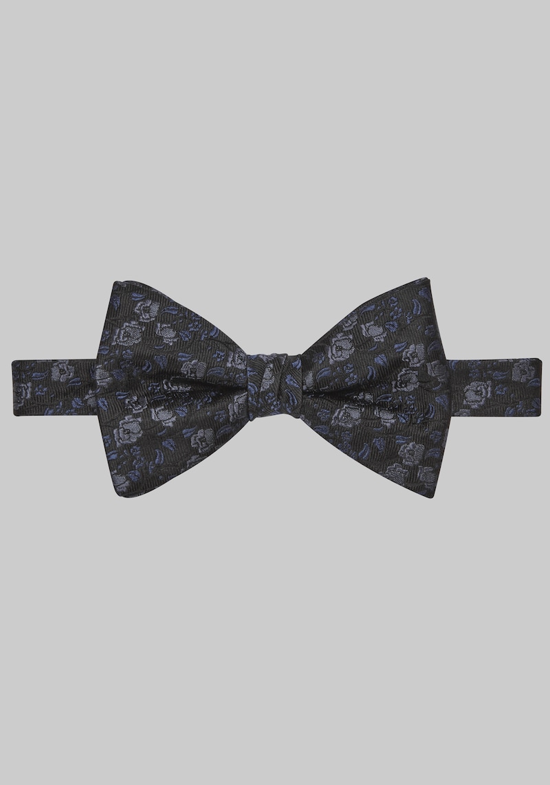 Men's Flowers On The Vine Pre-Tied Bow Tie, Black, One Size